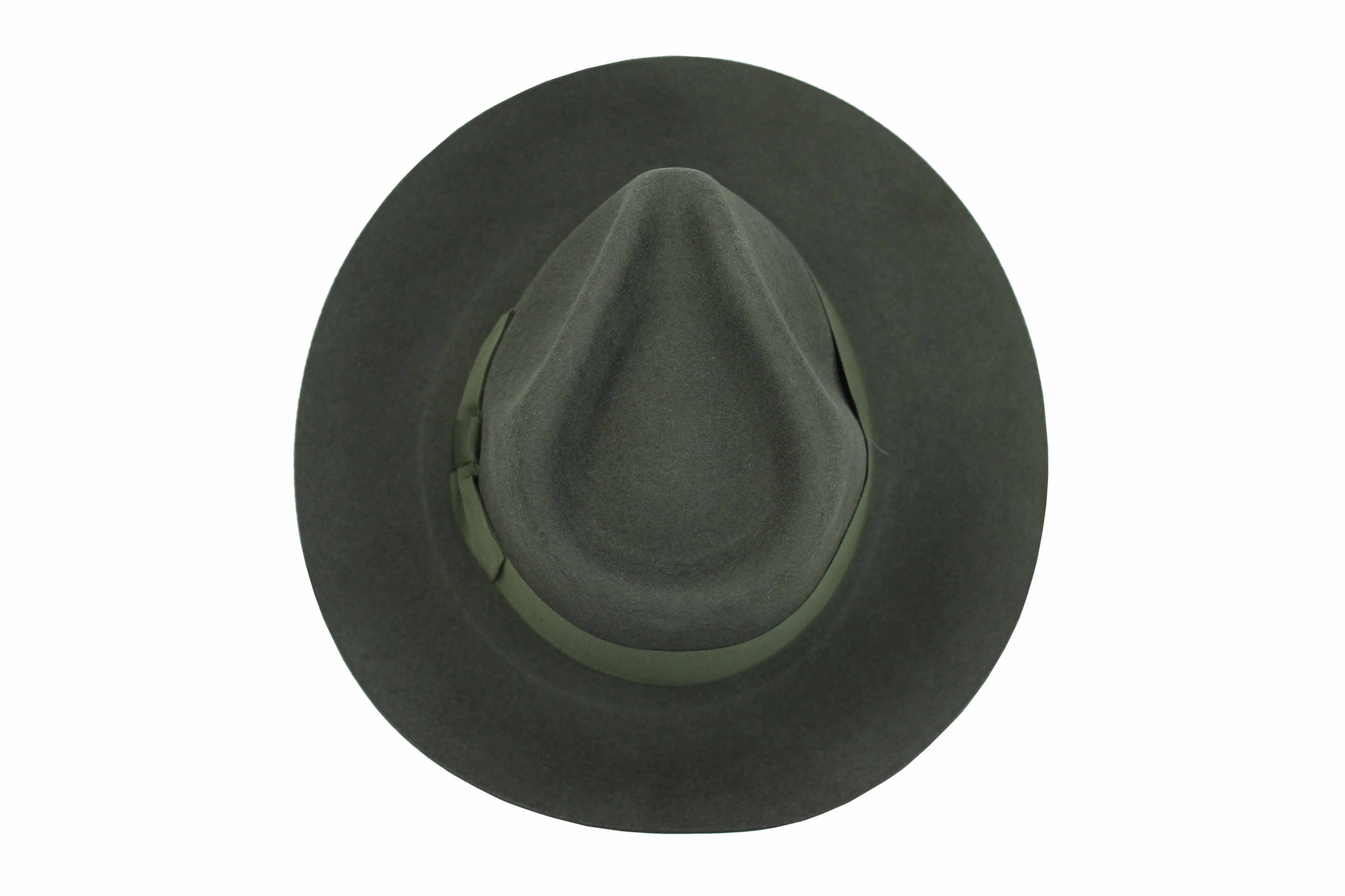 100% Wool Green Fedora Stiff Hat