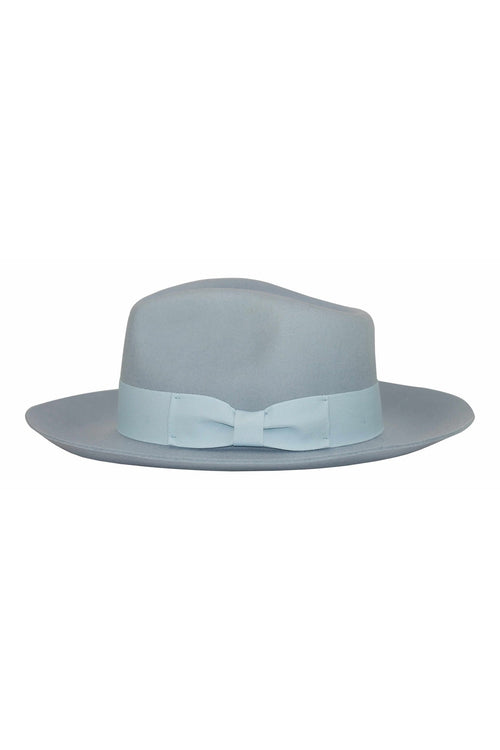 Gladwin Bond steifer Fedora-Hut aus 100 % Wolle in Blau