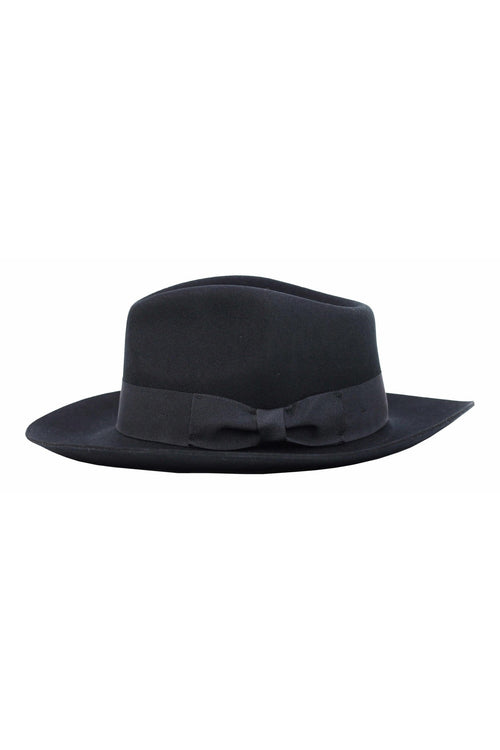 Gladwin Bond 100 % Wolle schwarzer Fedora-Steifhut