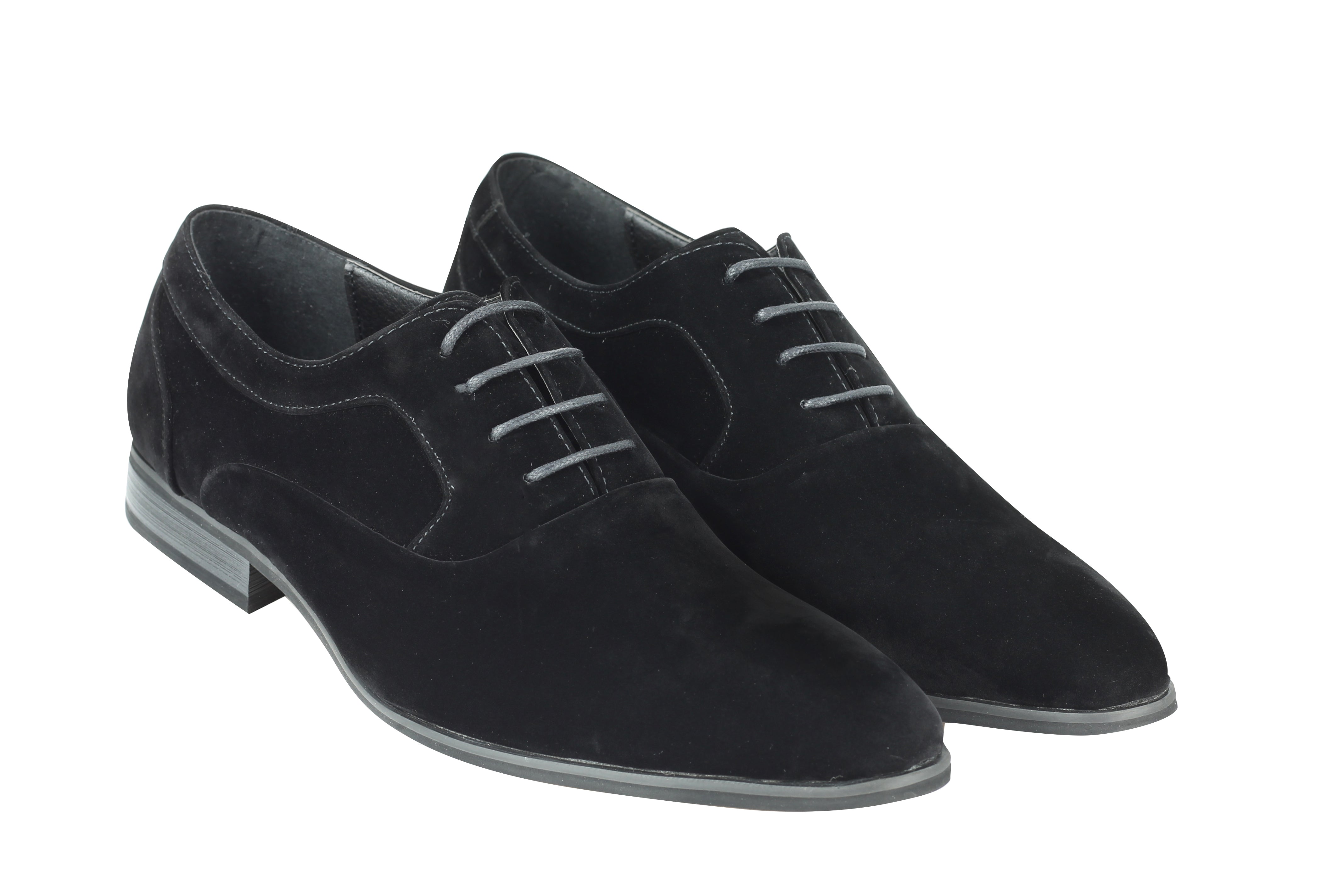 Black Suede Leather Lace Ups Shoes
