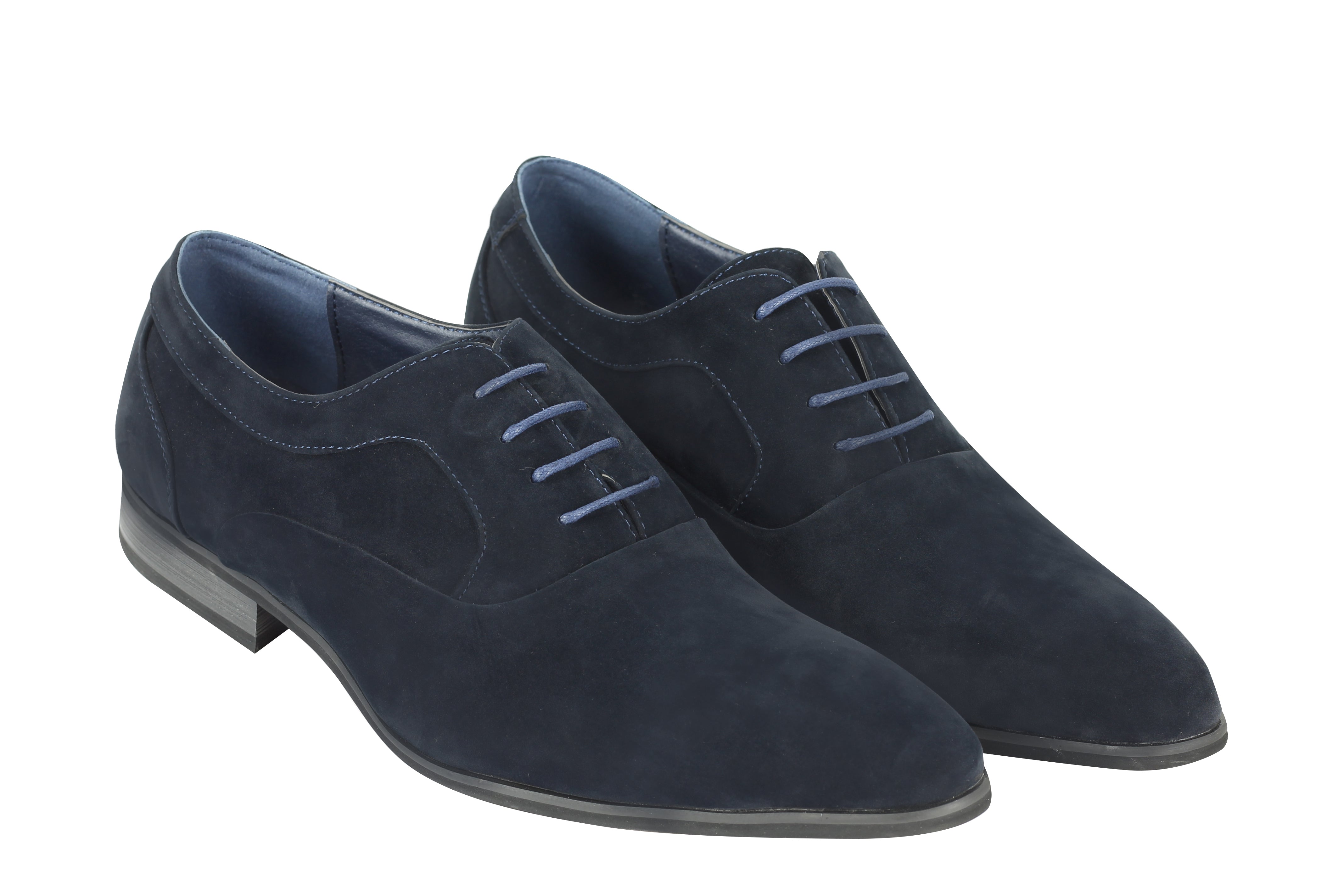 Navy Suede Leather Lace Ups Shoes