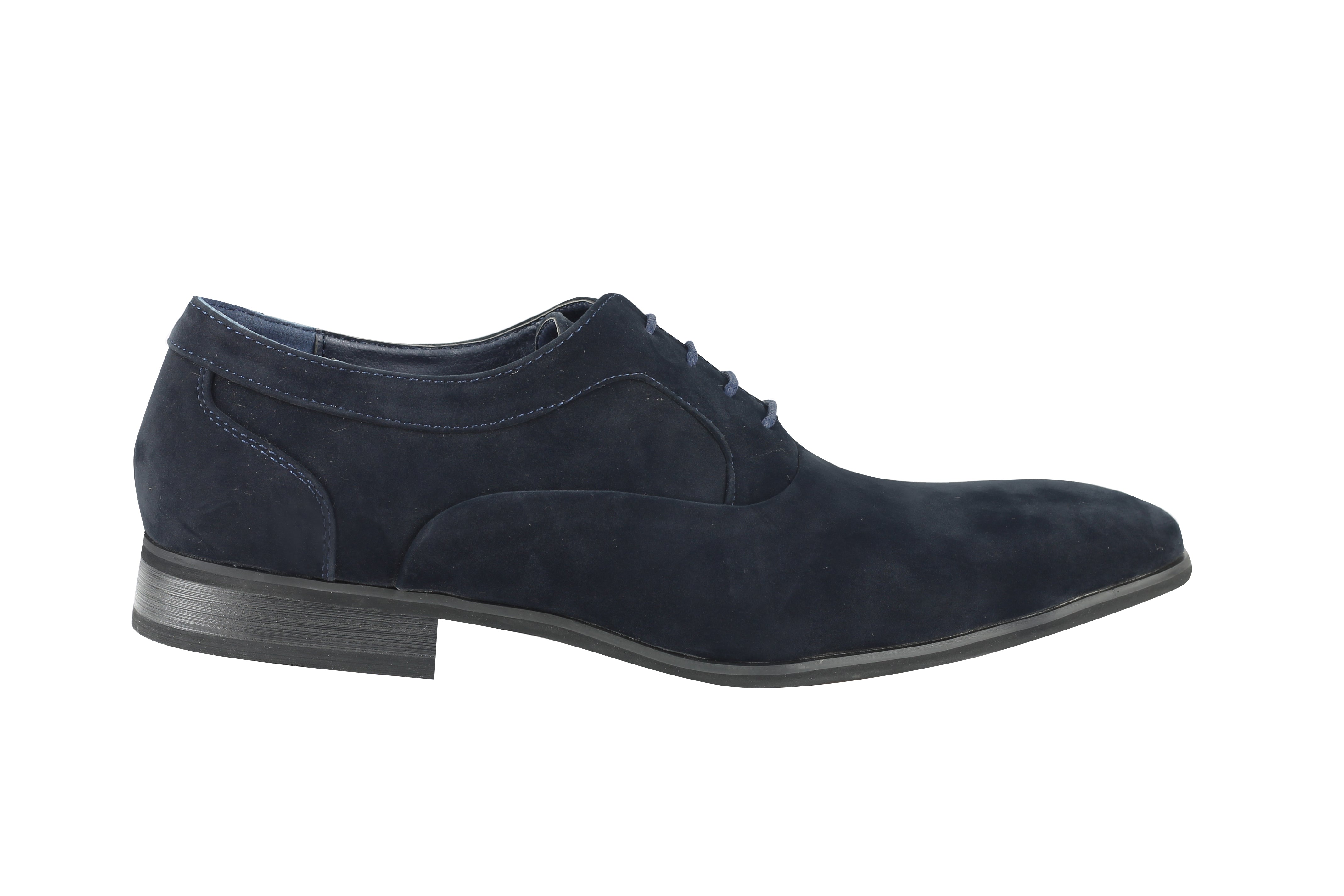 Navy Suede Leather Lace Ups Shoes