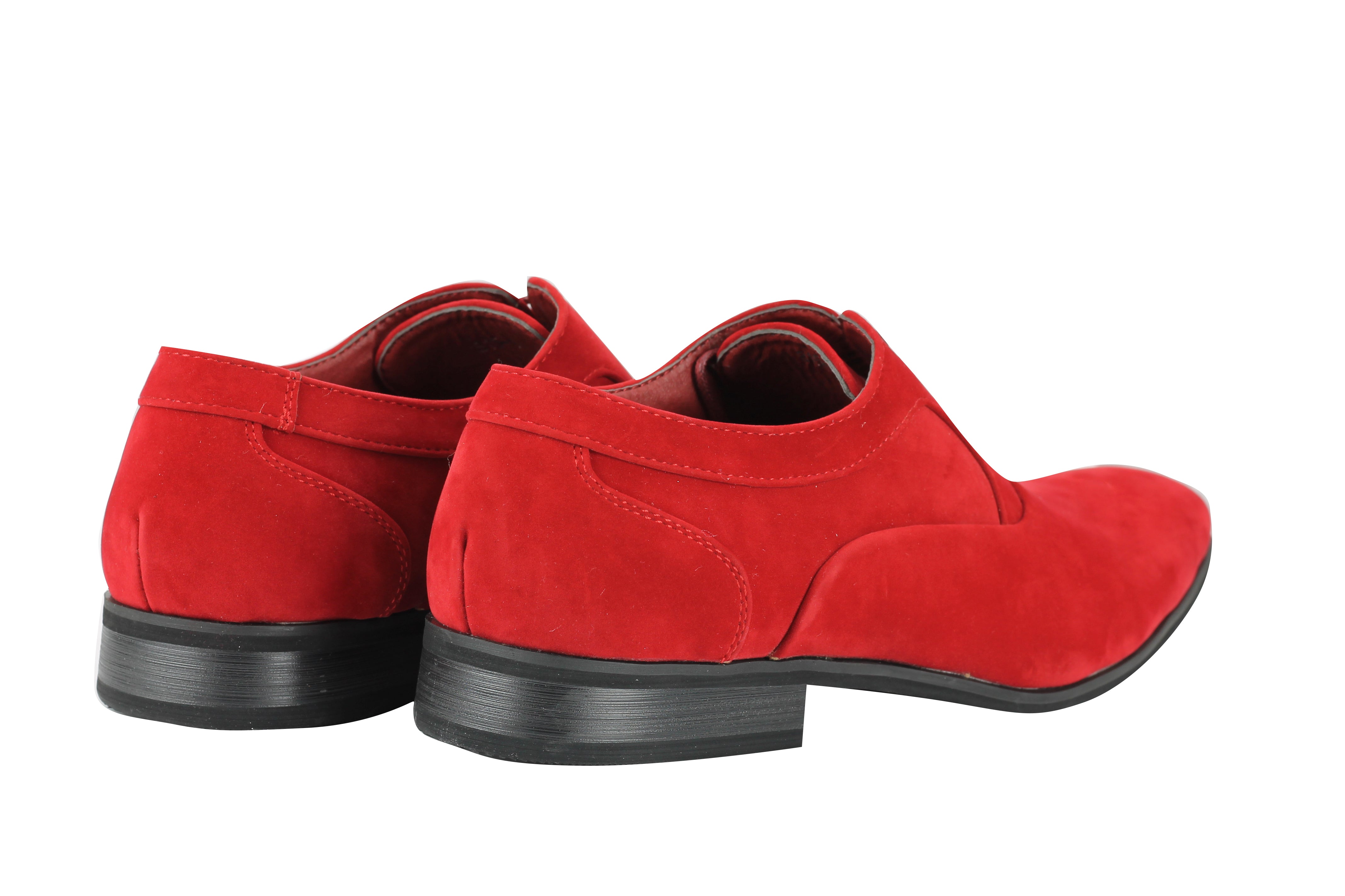 Red Suede Leather Lace Ups Shoes