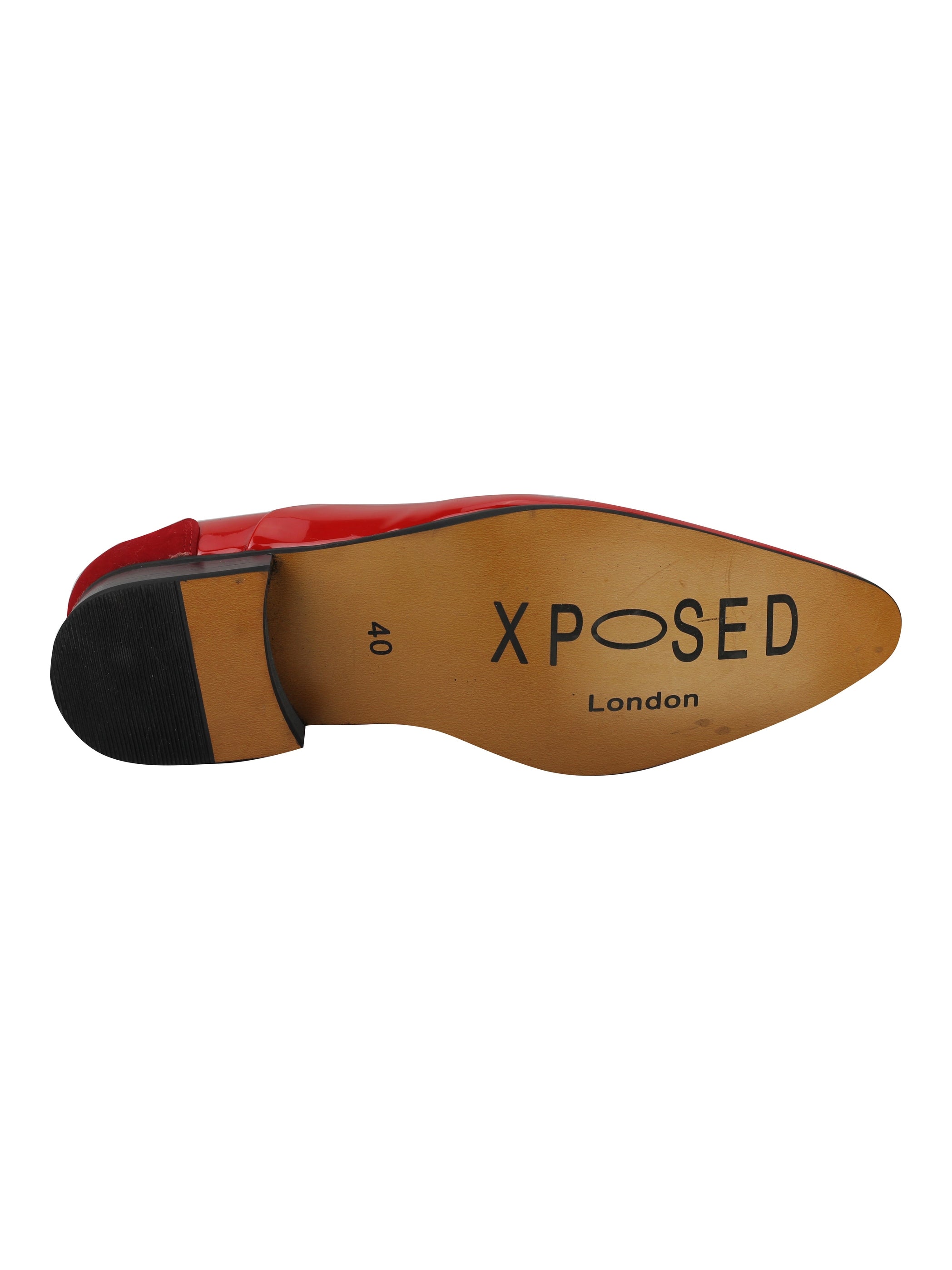 Shiny Patent Leather Formal Lace Up Shoes In Red