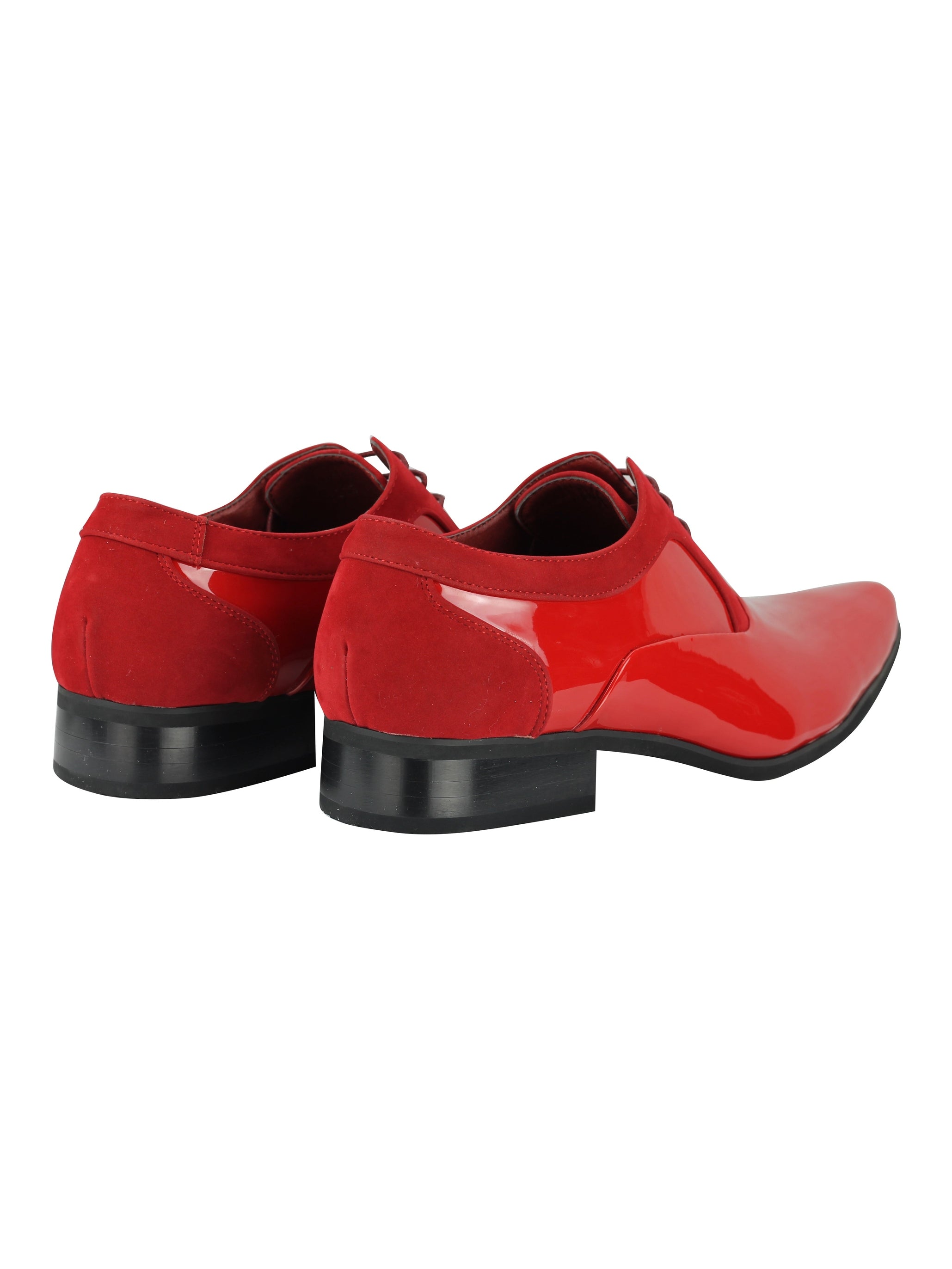 Shiny Patent Leather Formal Lace Up Shoes In Red