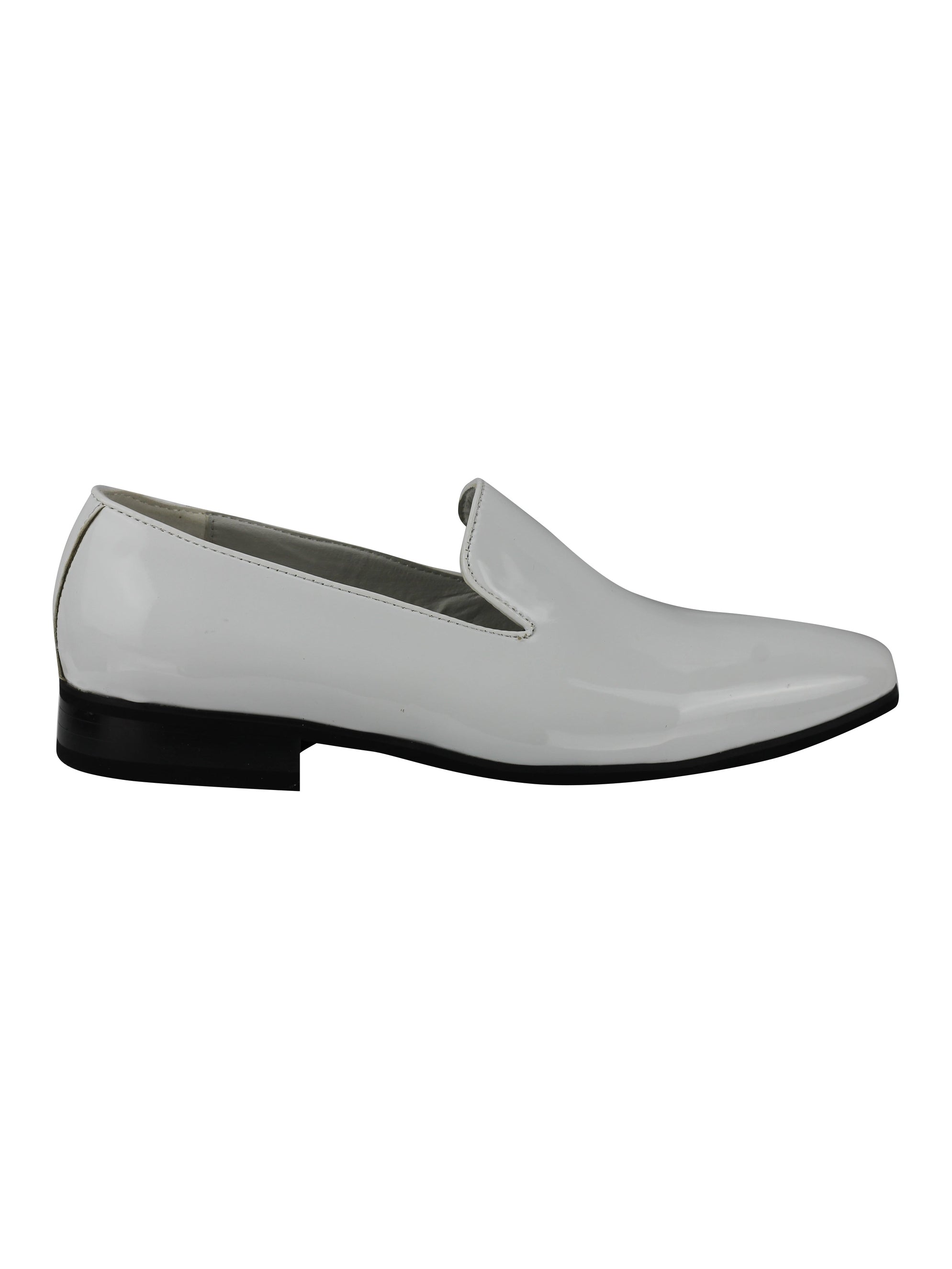 Faux Patent Leather Shiny Slip On Shoes In White