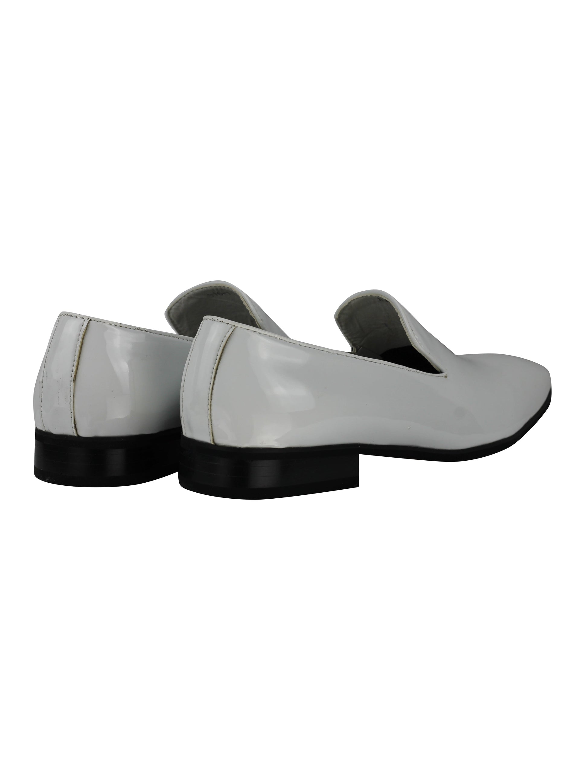 Faux Patent Leather Shiny Slip On Shoes In White