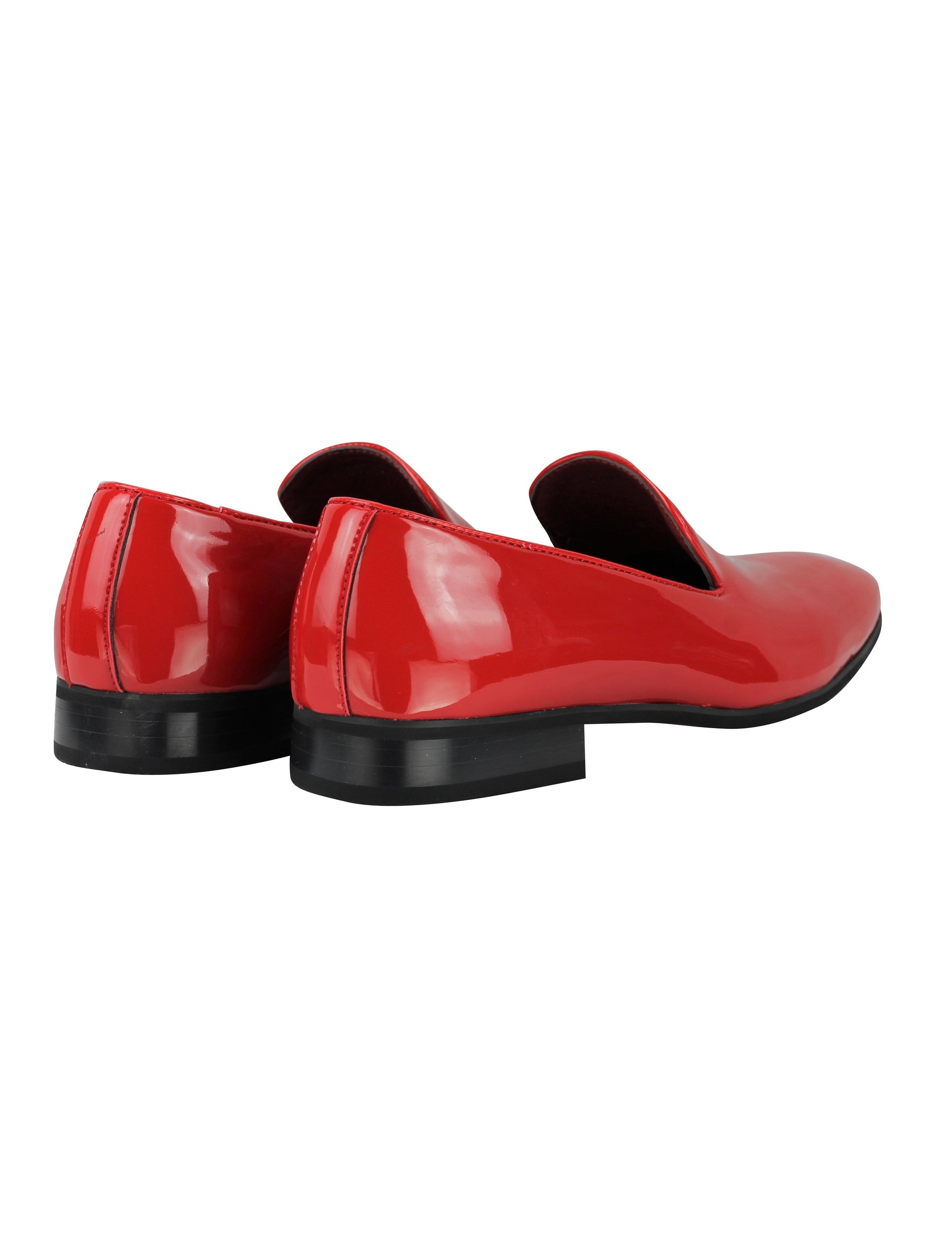 Faux Patent Leather Shiny Slip On Shoes In Red