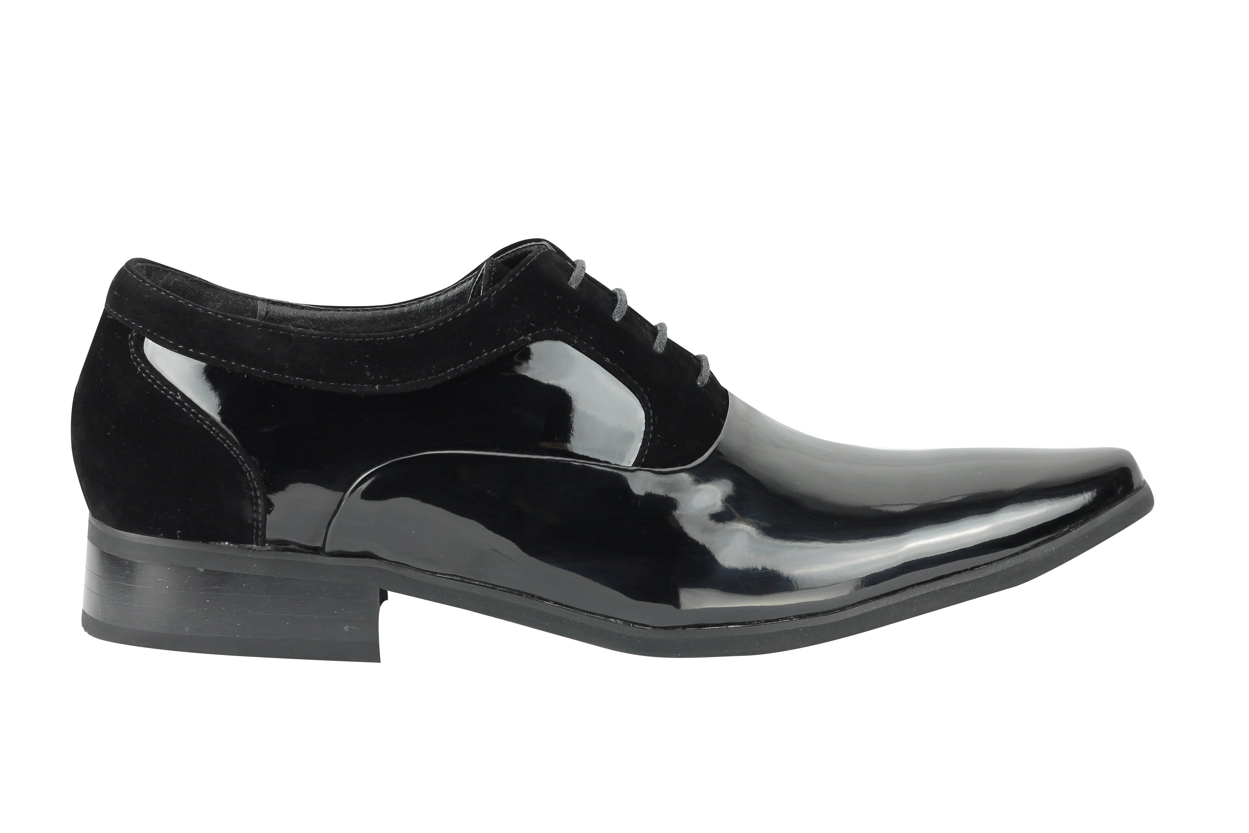 Shiny Patent Leather Formal Lace Up Shoes In Black