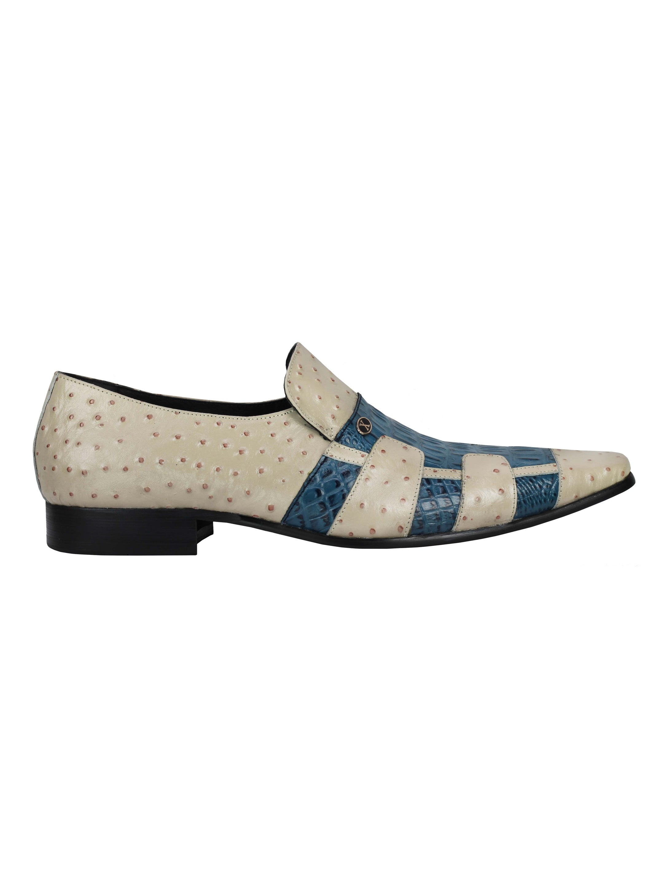 Real Leather 2 Toned Polish Snake Skin Slip On