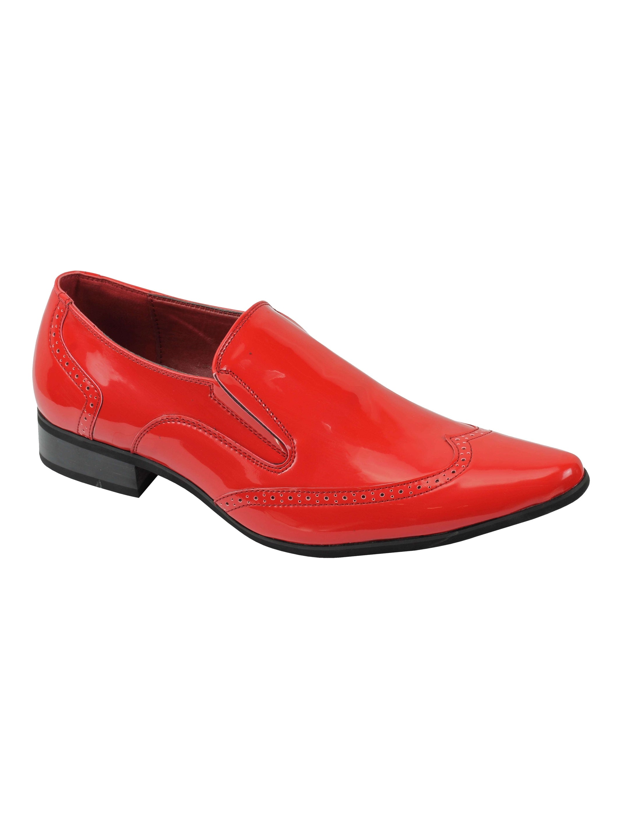 Shiny Faux Leather Red Loafers