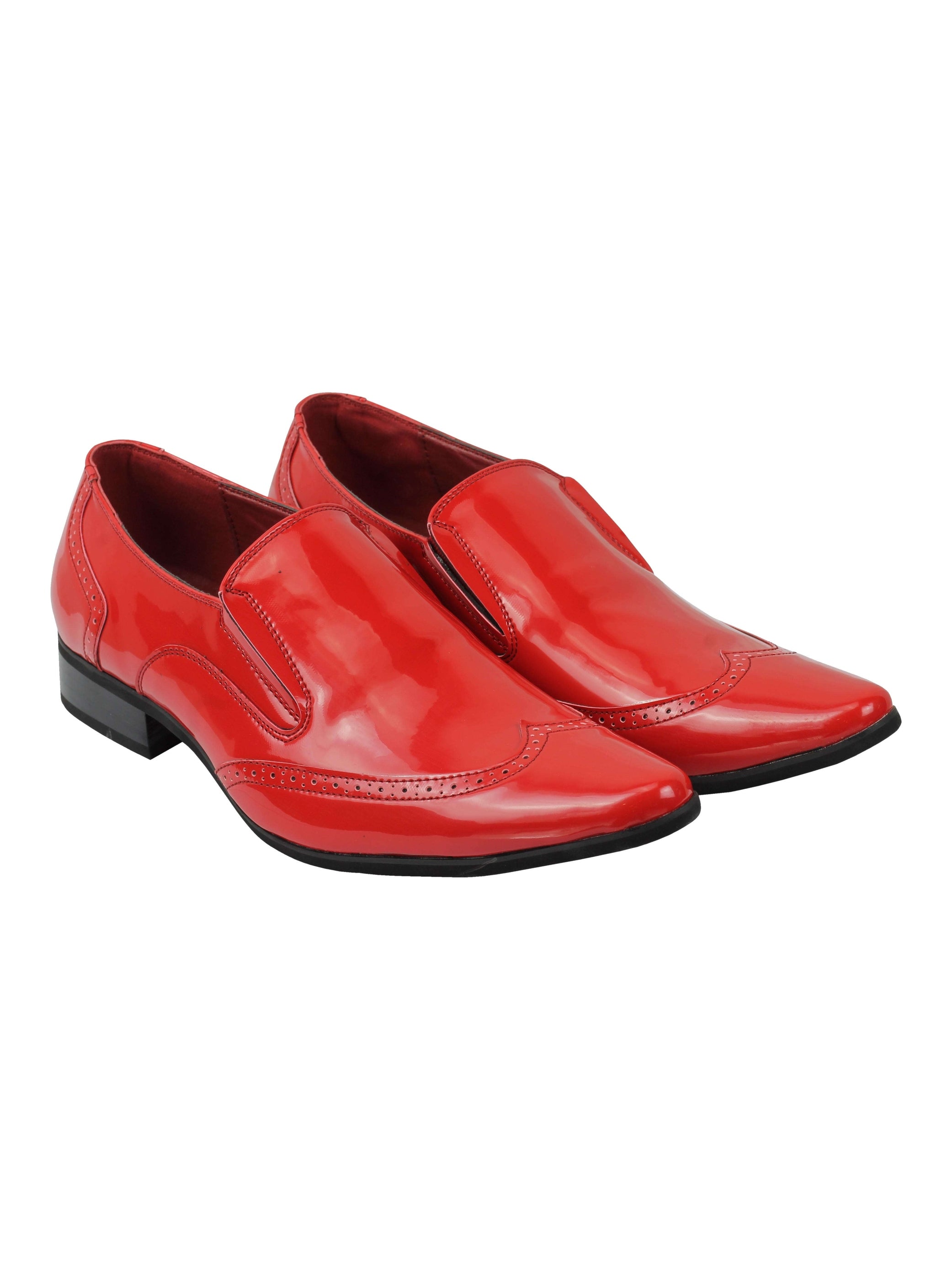 Shiny Faux Leather Red Loafers