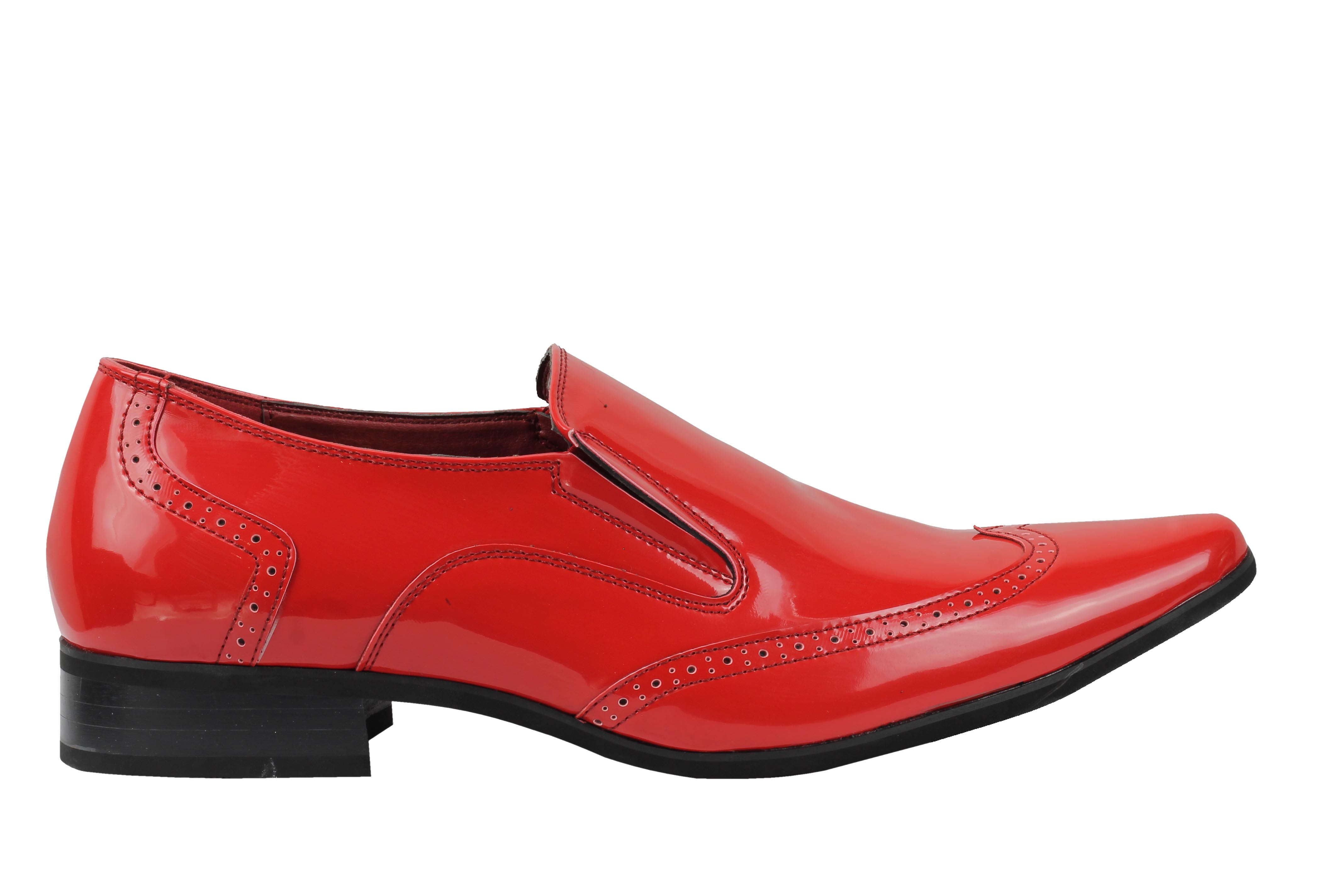 Shiny Faux Leather Red Loafers