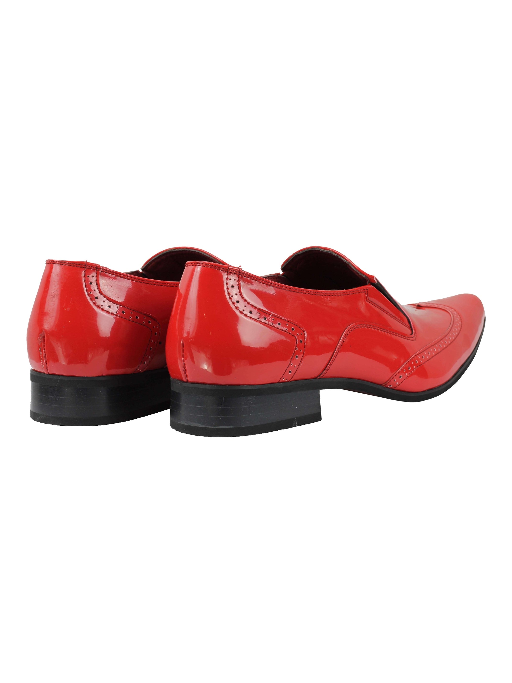 Shiny Faux Leather Red Loafers