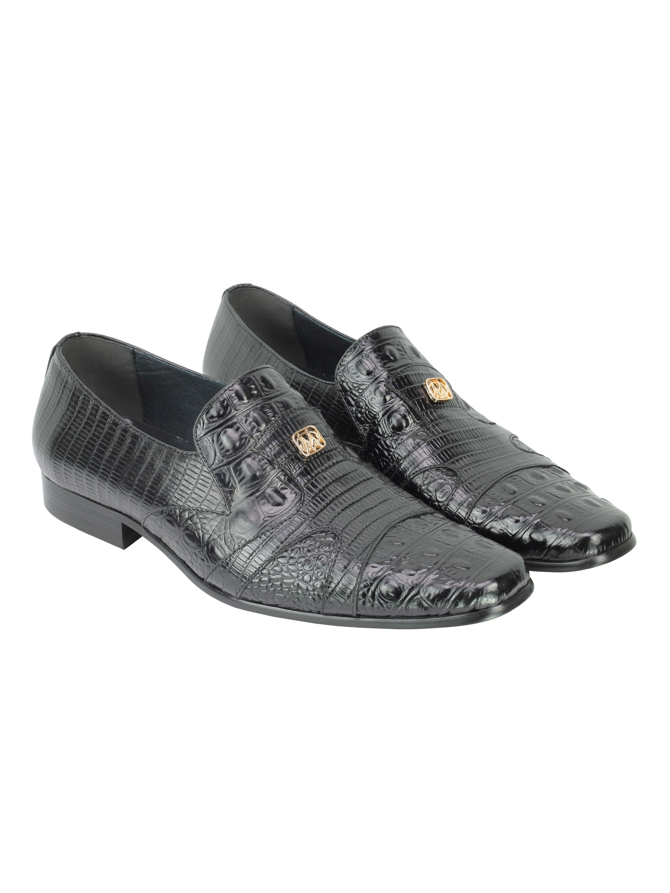 Real Leather Crocodile Print Party Loafers