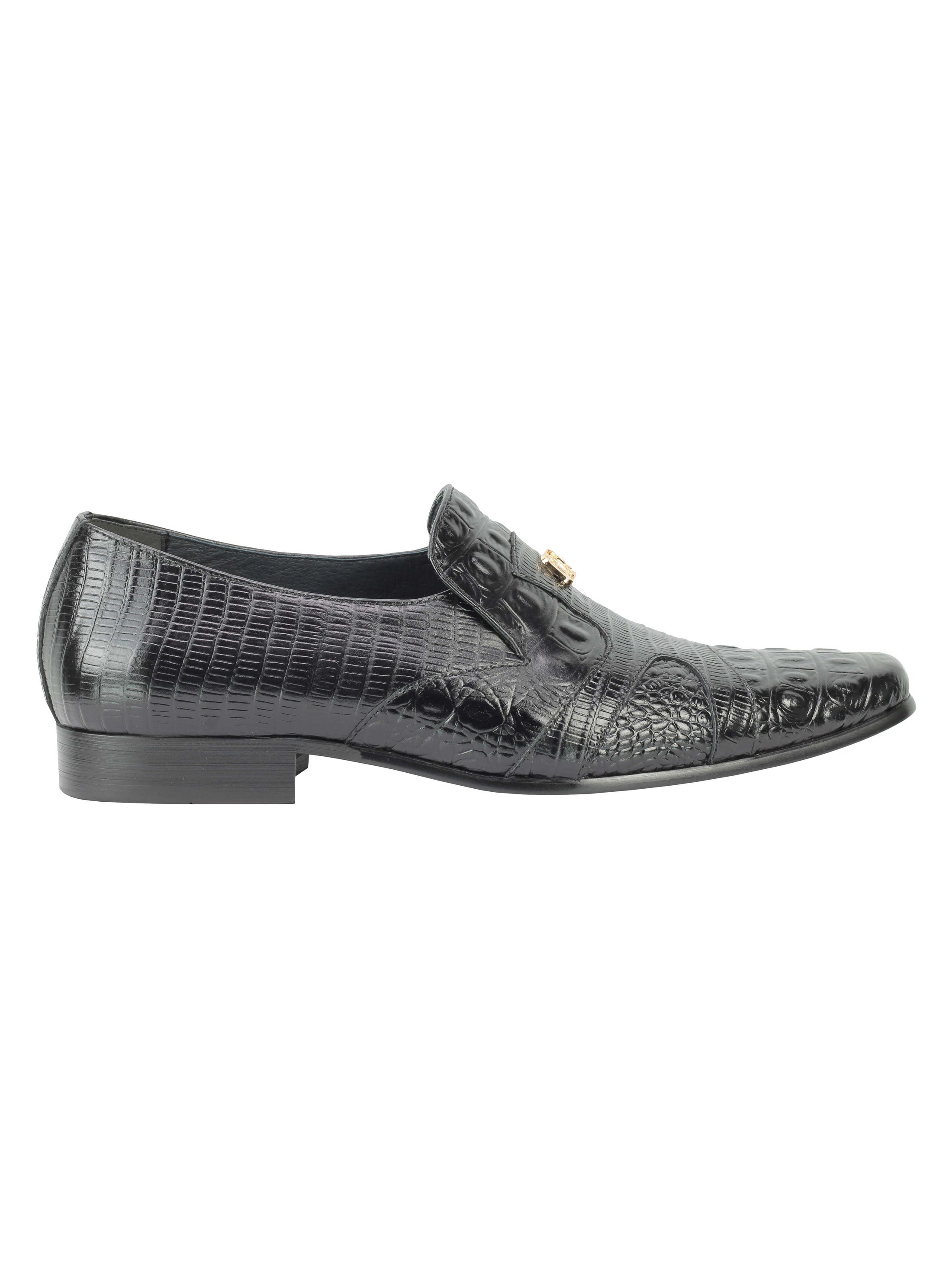 Real Leather Crocodile Print Party Loafers