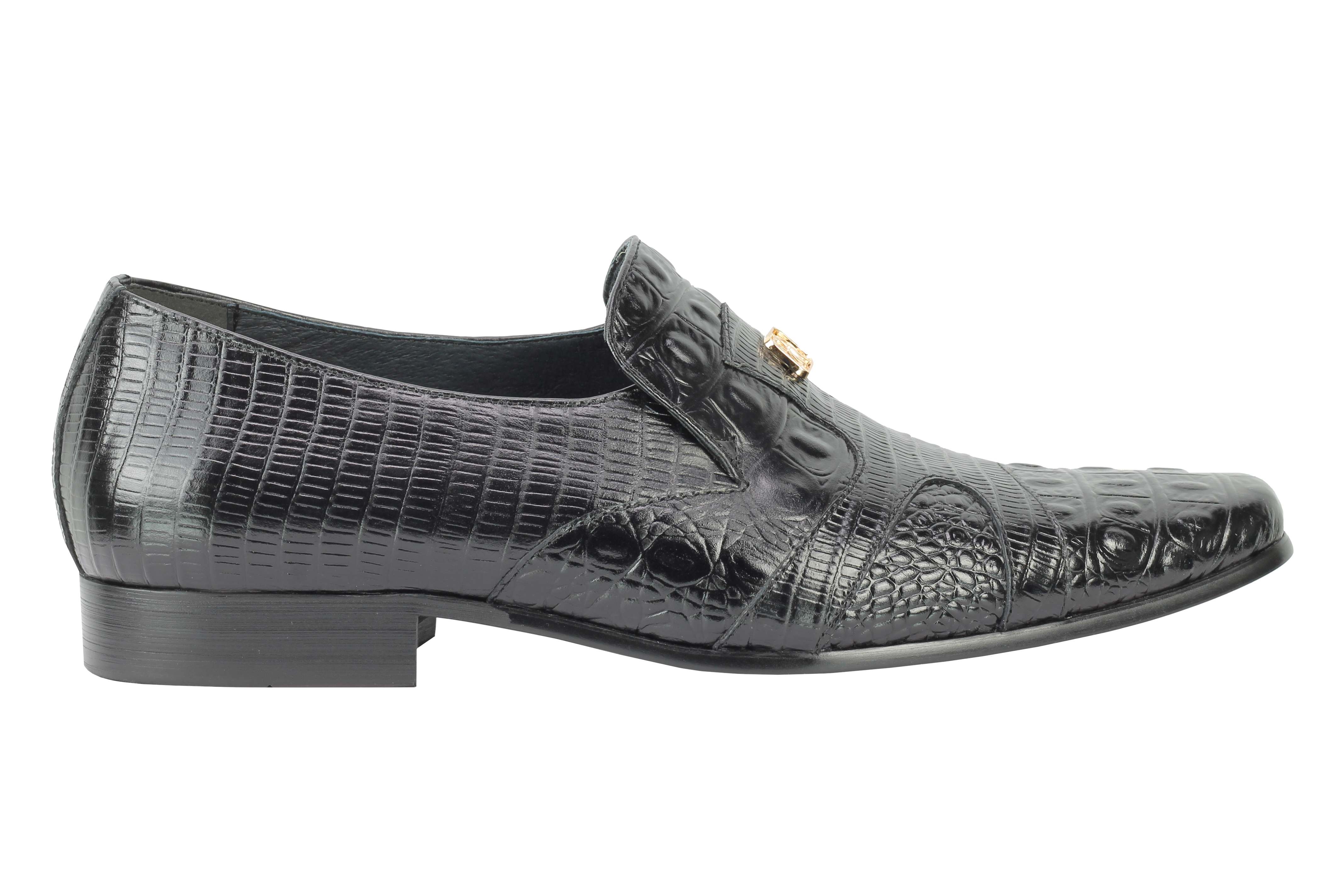 Real Leather Crocodile Print Party Loafers