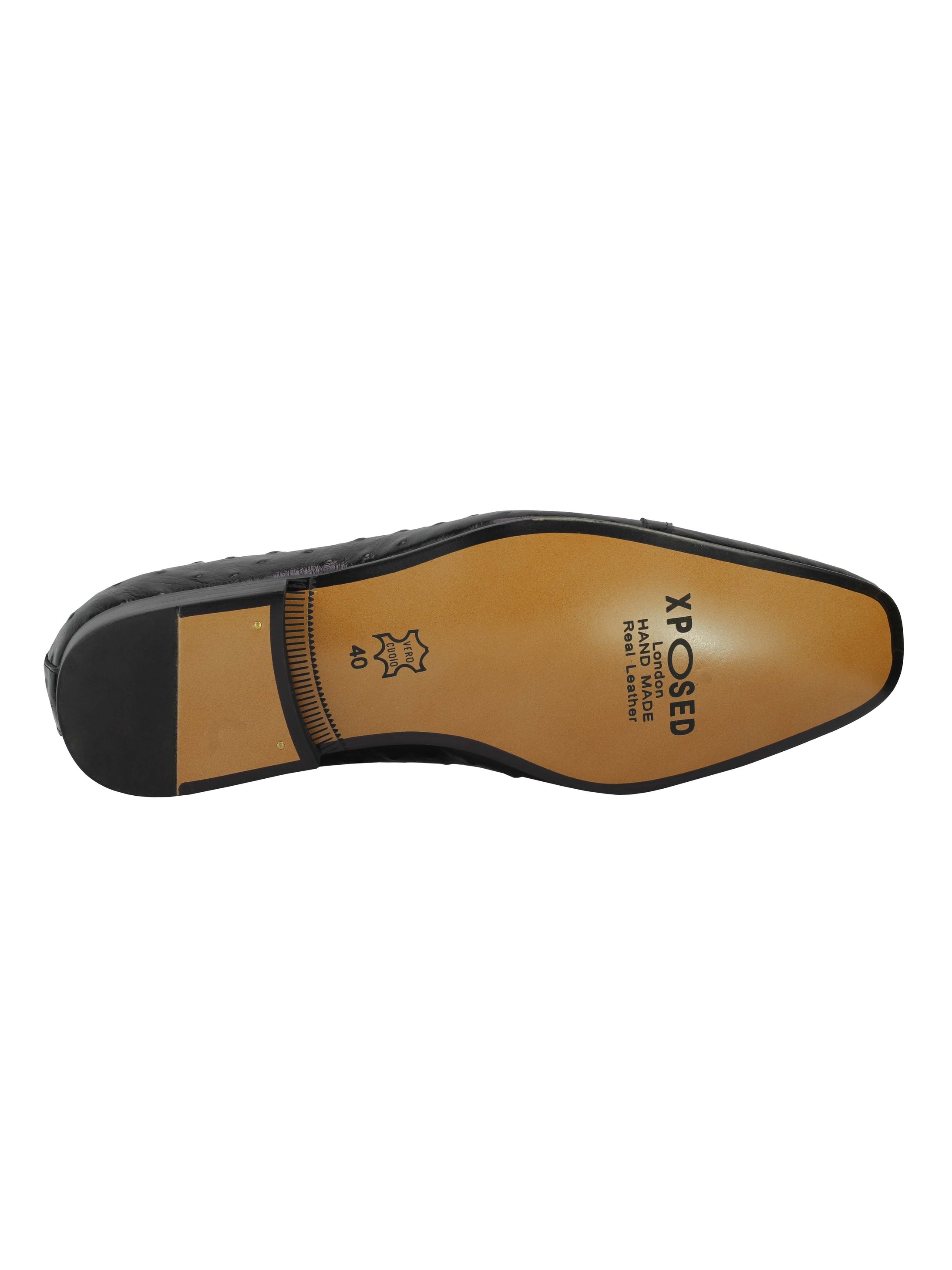 Real Leather Snake Skin Ostrich Print Loafers