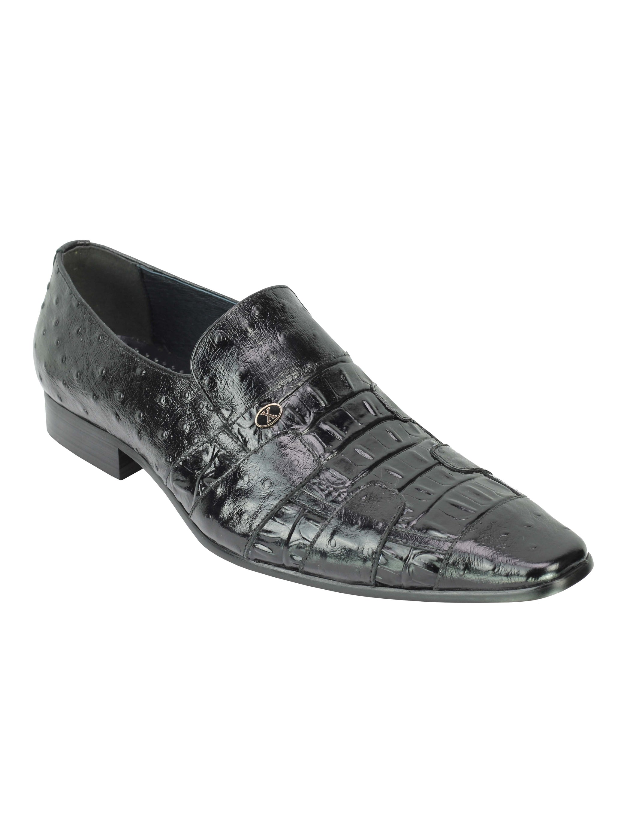 Real Leather 2 Tone Polished Snake Skin Slip On