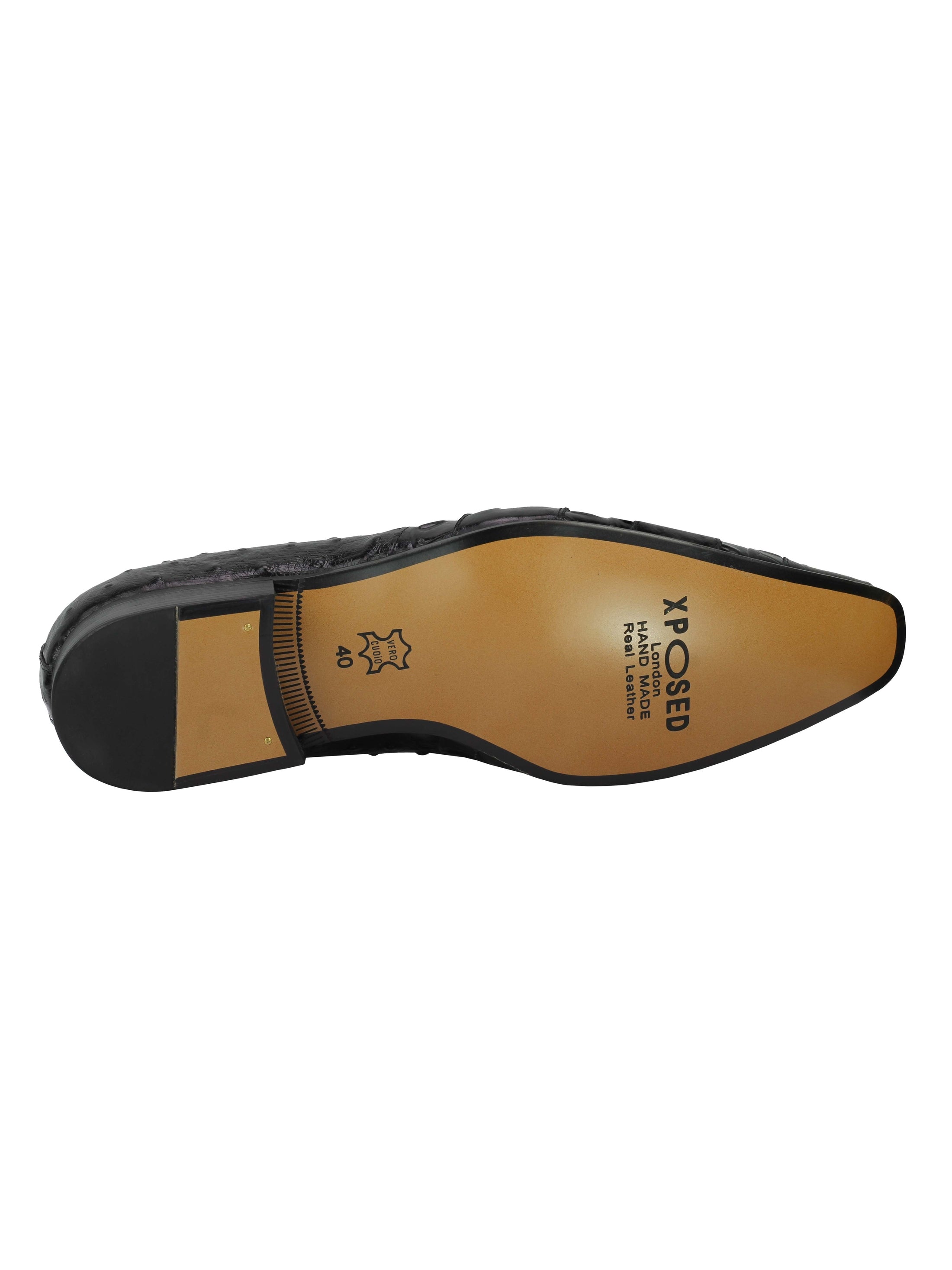 Real Leather 2 Tone Polished Snake Skin Slip On
