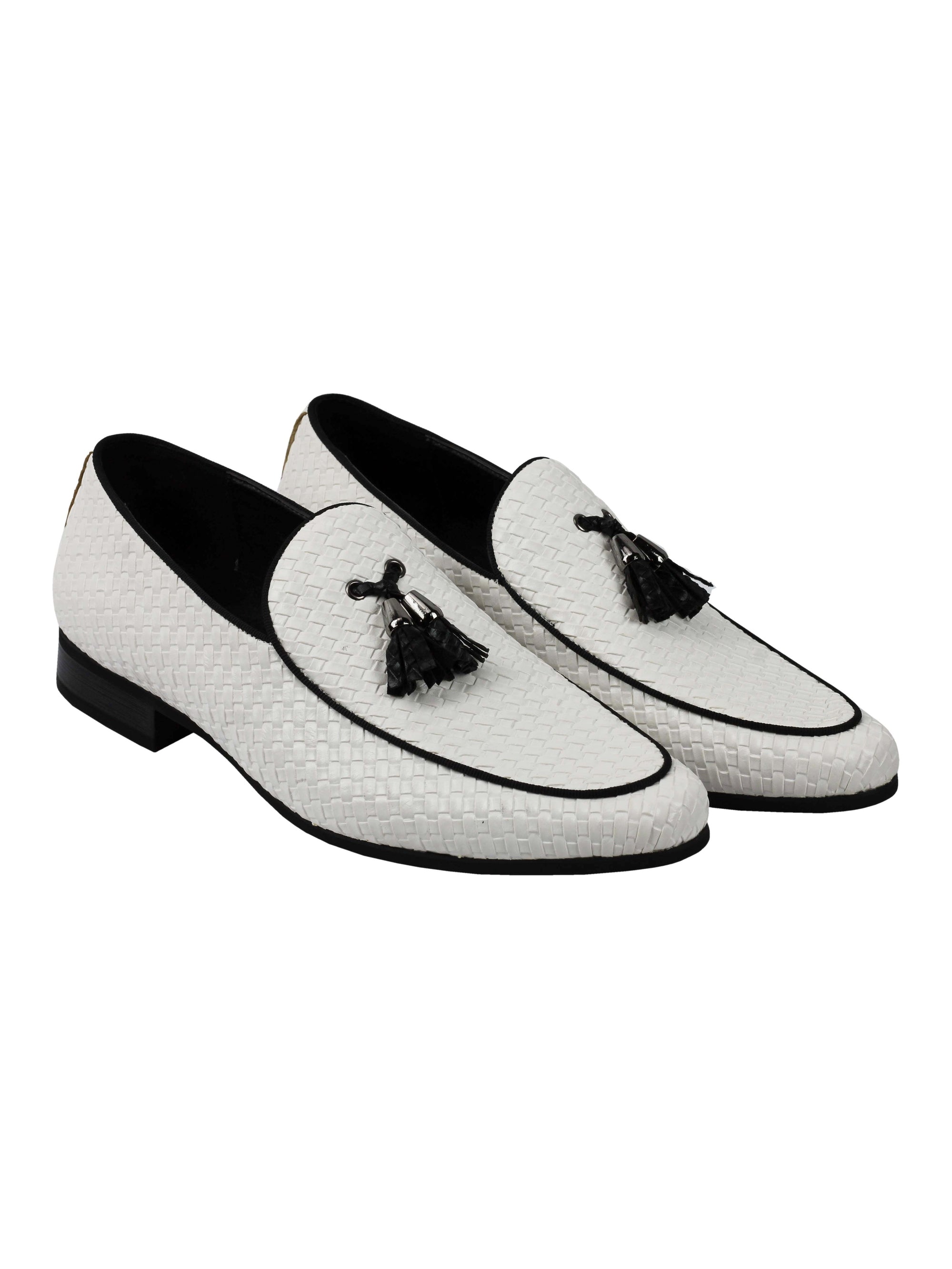 MOCASSINS RÉTRO À PAMPILLES BLANC