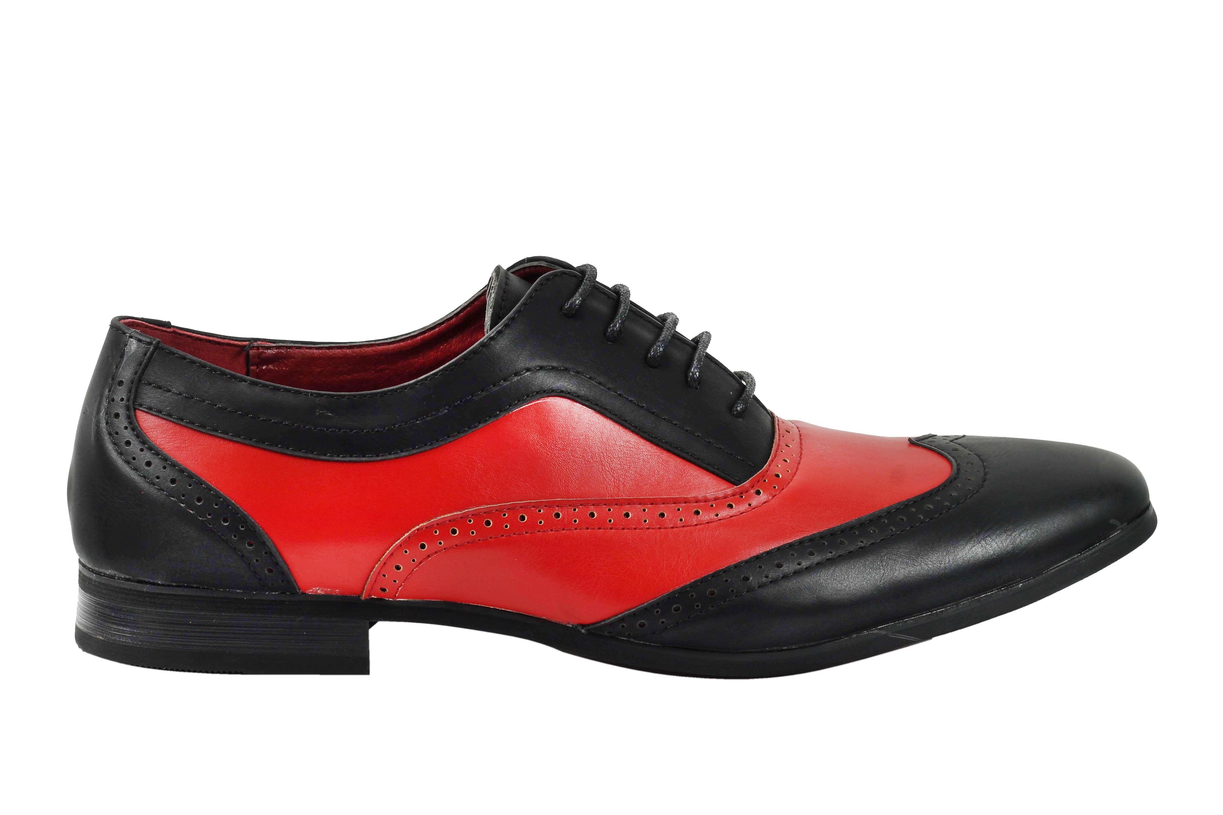 Mens Retro Vintage 1920 S Mod 2 Tone Leather Brogue Lace Up Smart Spat Shoes