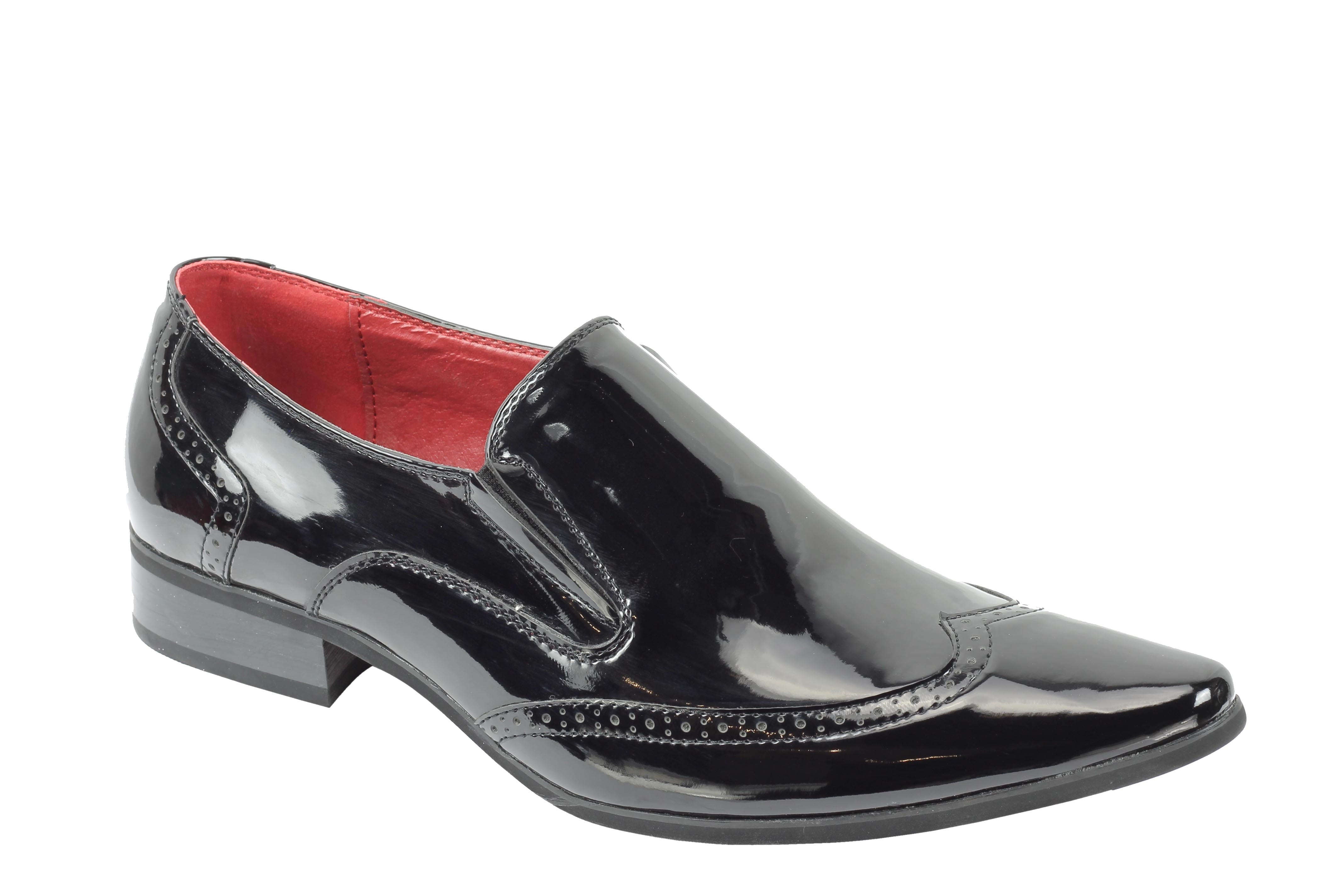 Shiny Faux Leather Black Loafers