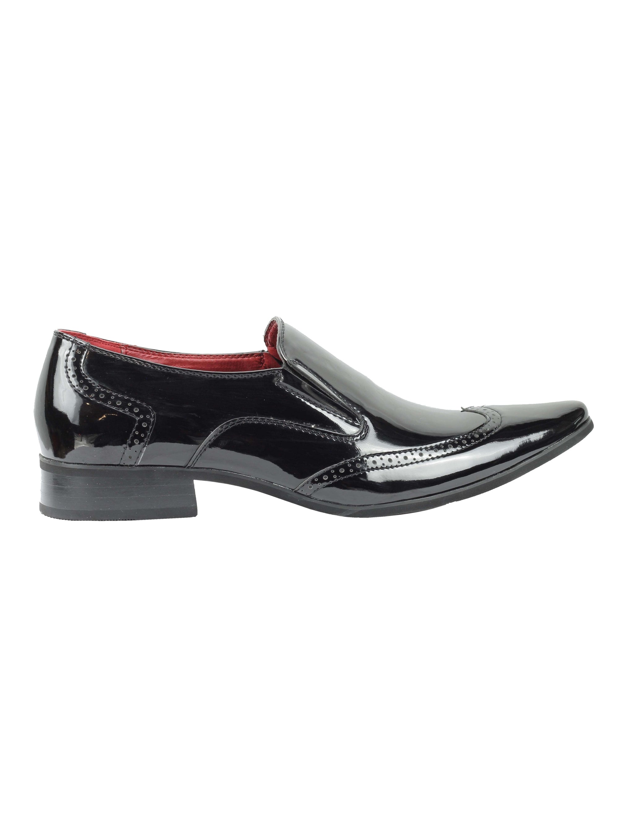 Shiny Faux Leather Black Loafers