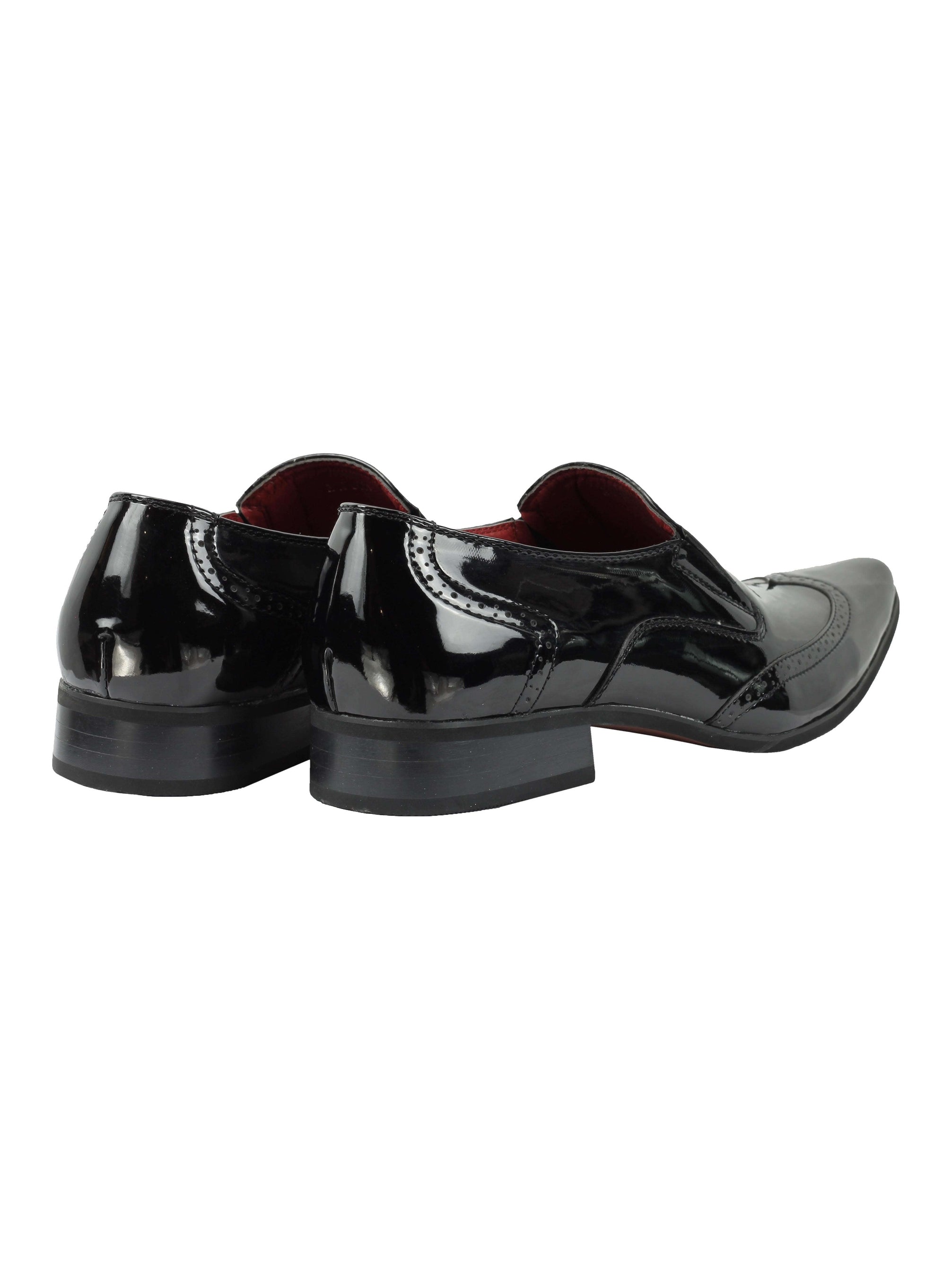 Shiny Faux Leather Black Loafers