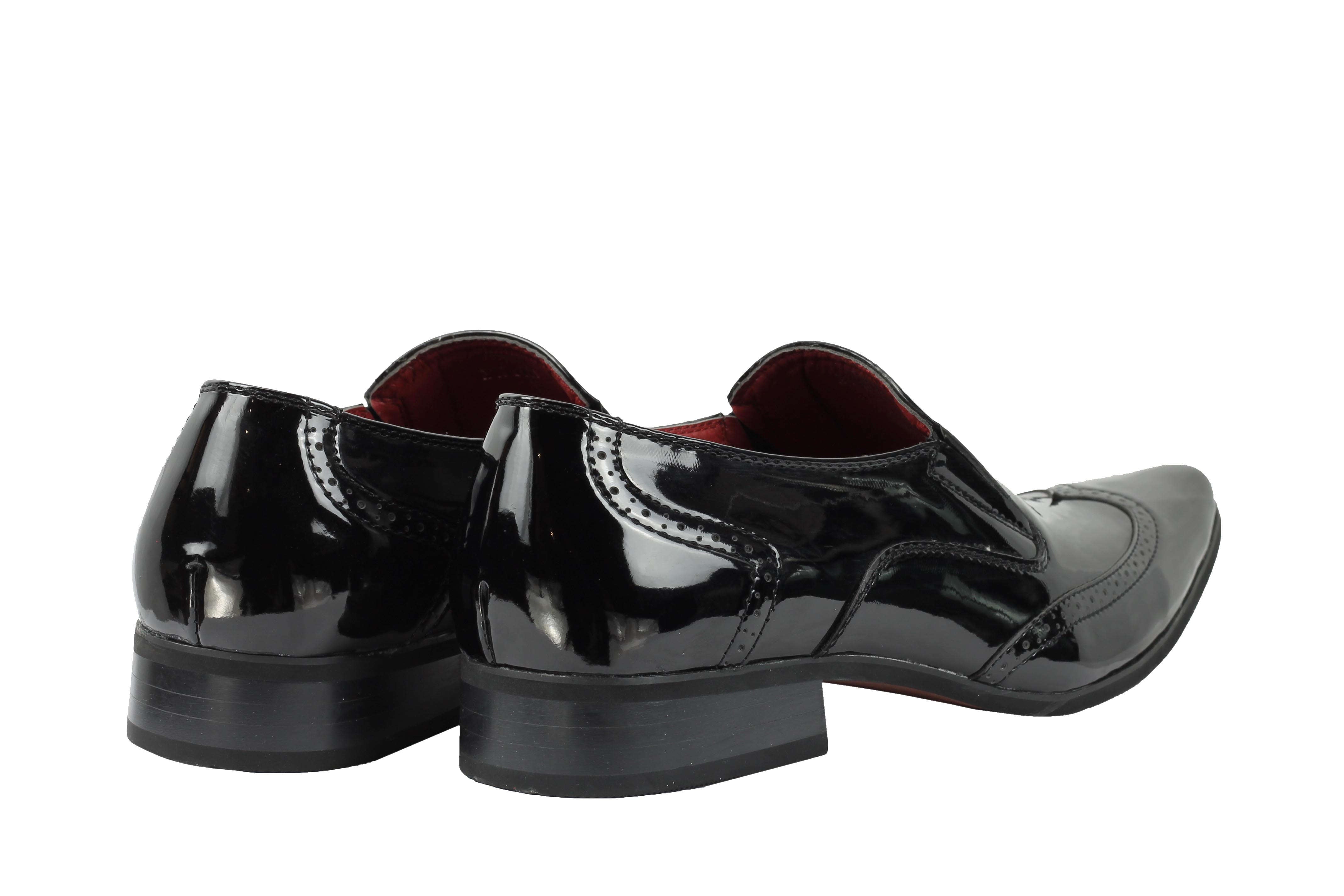 Shiny Faux Leather Black Loafers