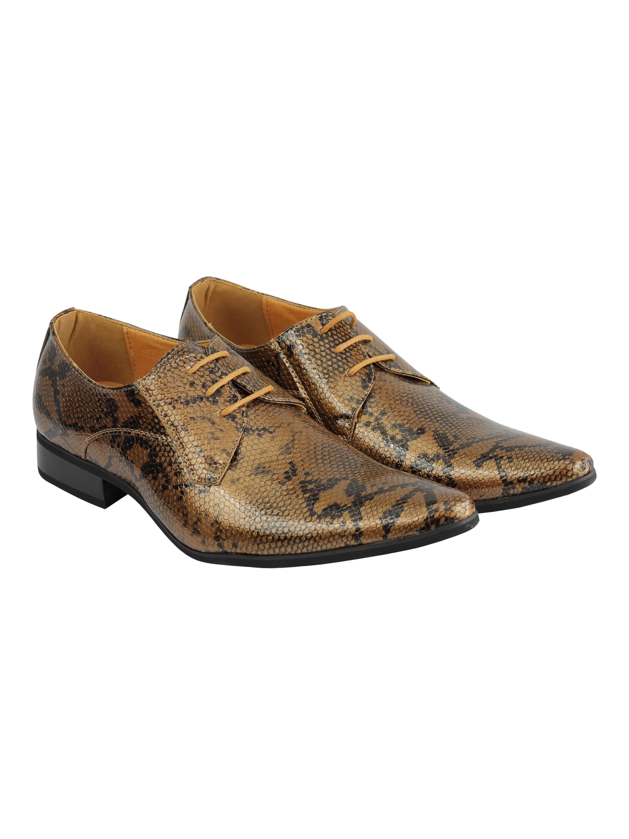 Shiny Patent Faux Leather Shoes In Brown