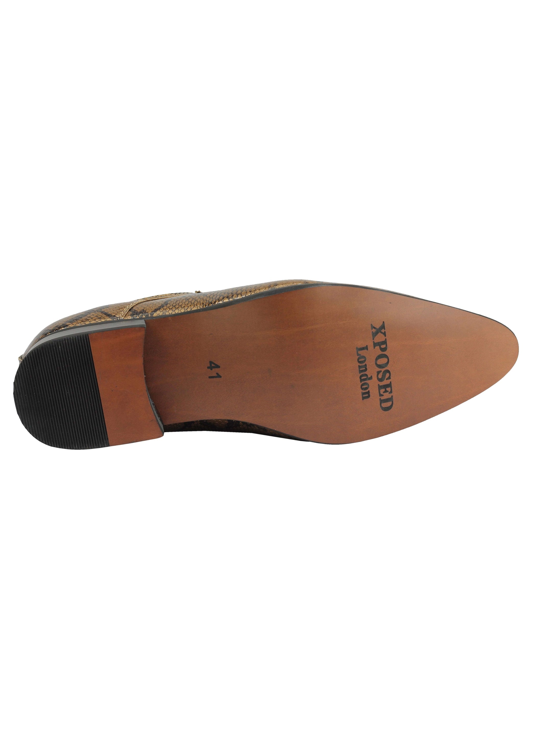 Shiny Patent Faux Leather Shoes In Brown