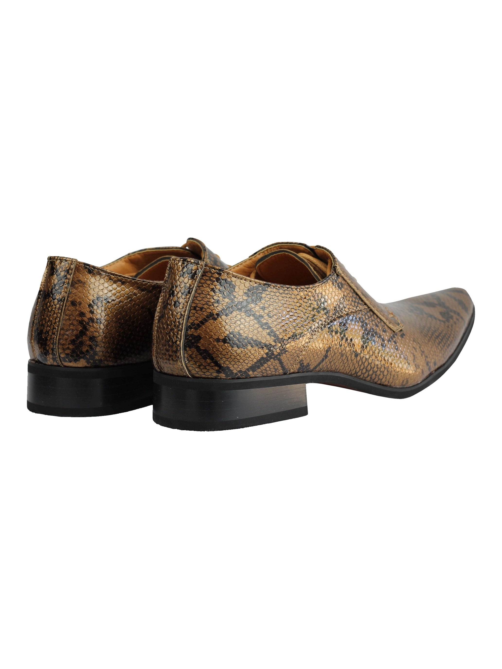 Shiny Patent Faux Leather Shoes In Brown