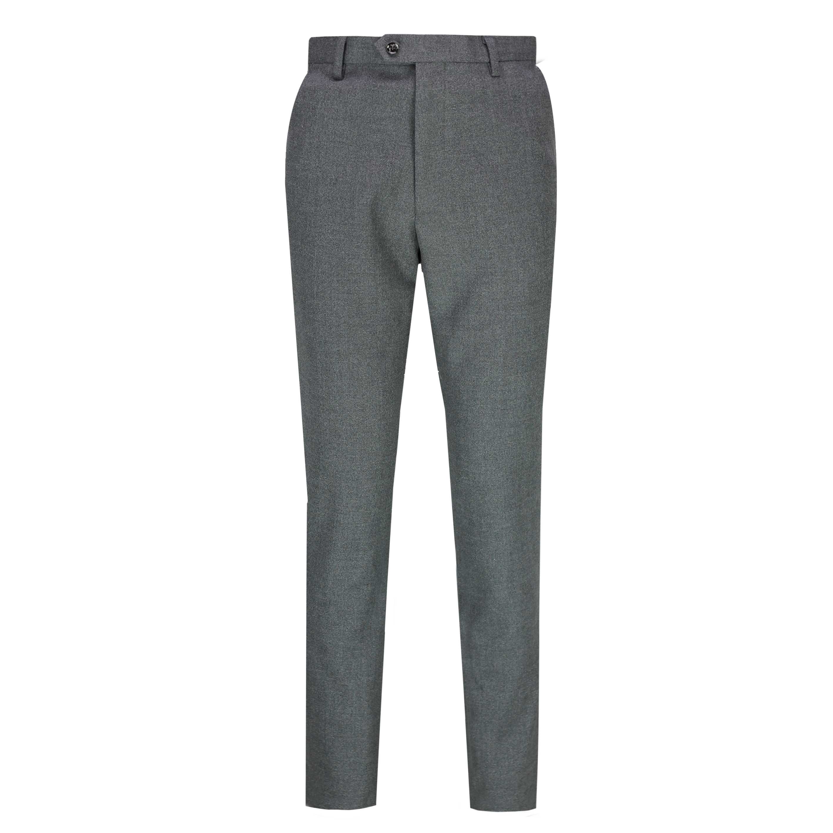 Mens Grey Smart Retro Tailor Fit Trouser