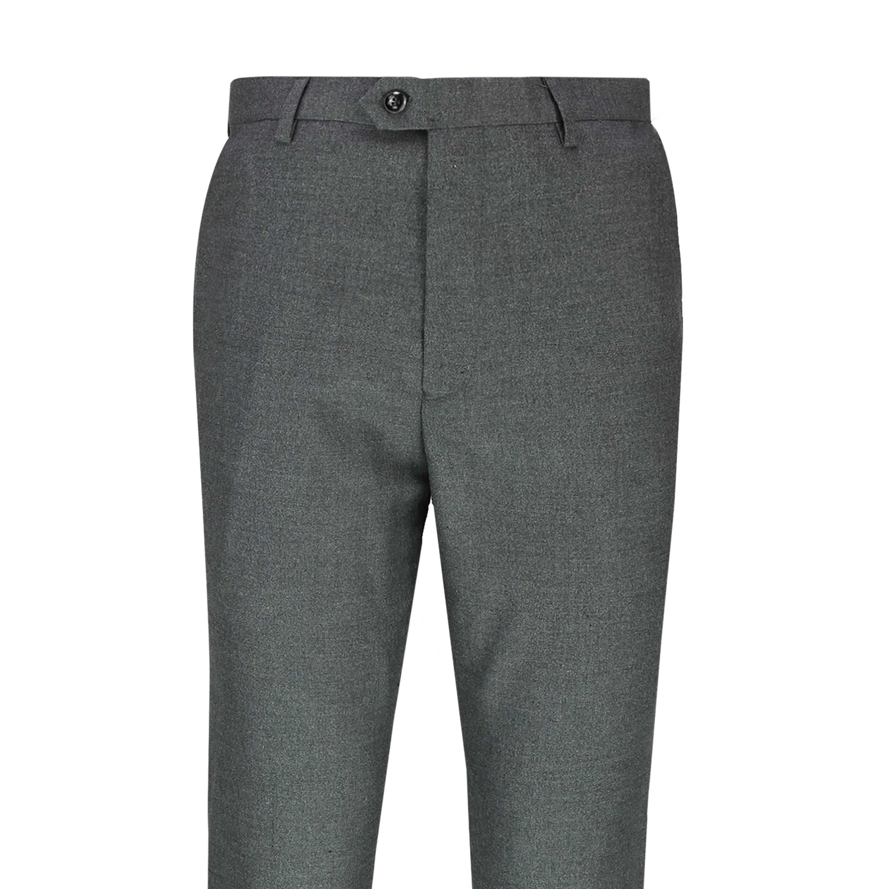 Mens Classic Charcoal Smart Retro Tailor Fit Trouser