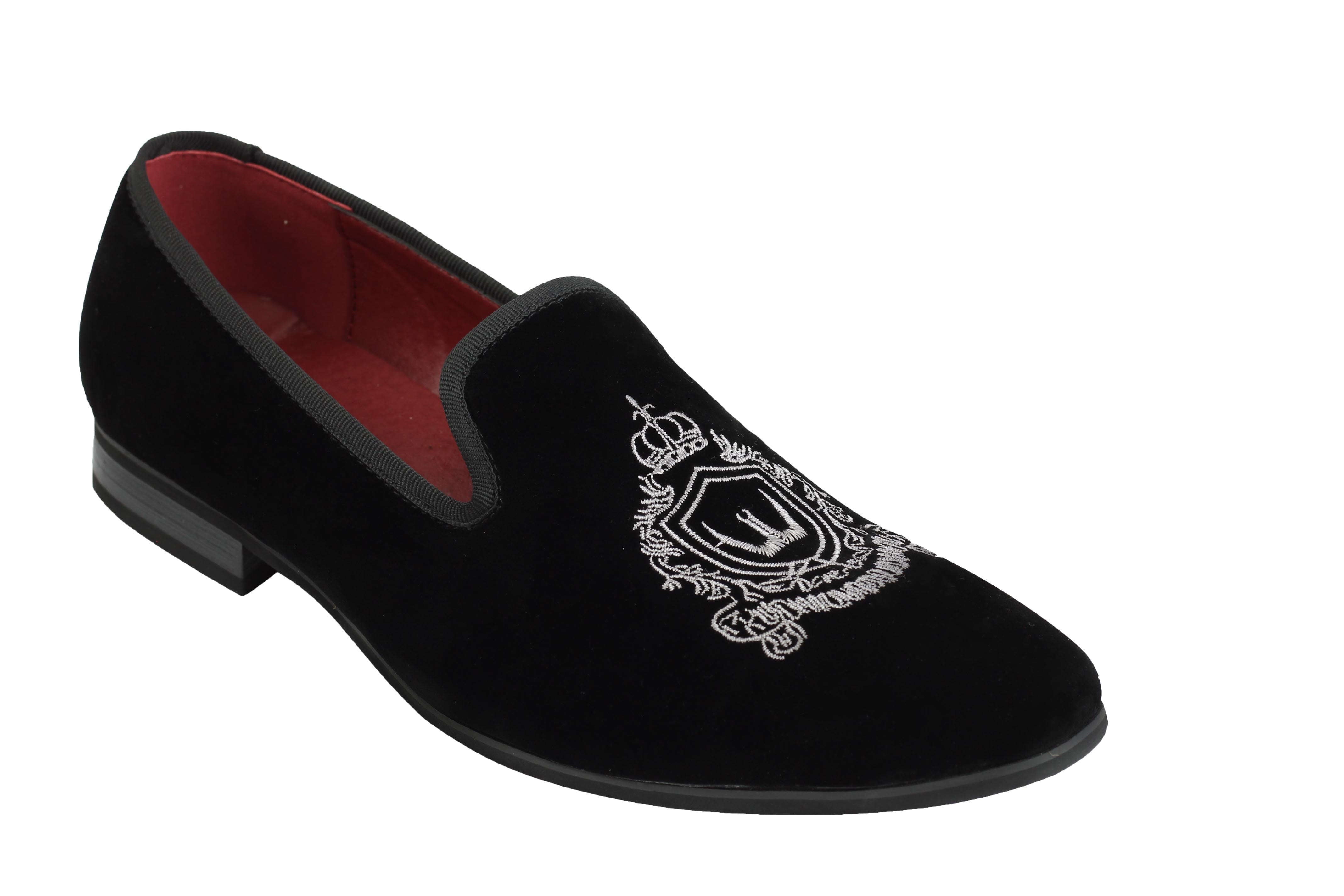 Faux Velvet Embroidery Suede Leather Loafers
