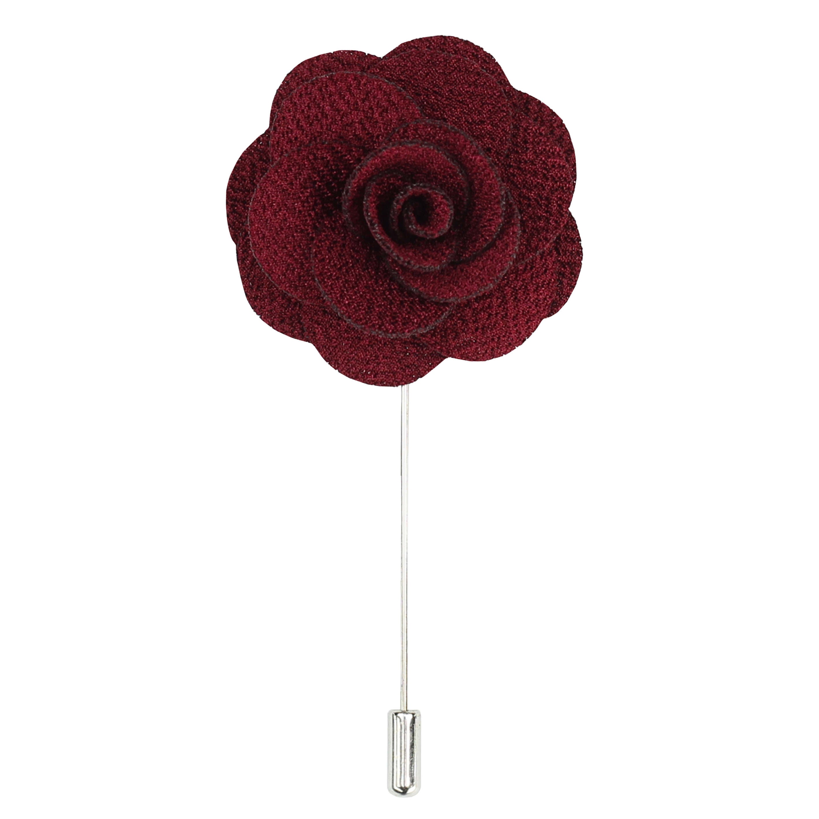 Mens Rose Lapel Pin Fabric Flower Brooch