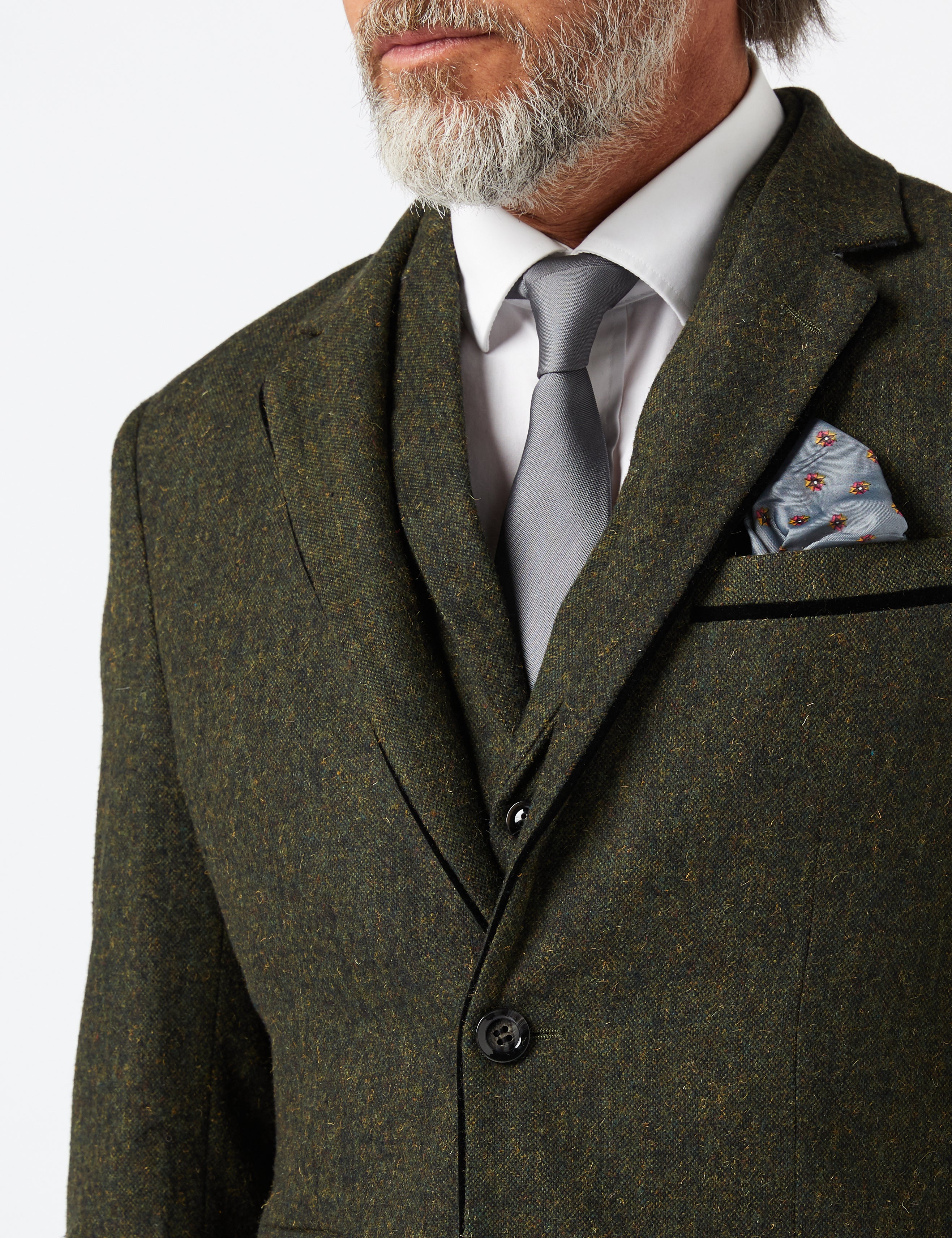 DANE – Grüner Tweed-Anzug für Herren