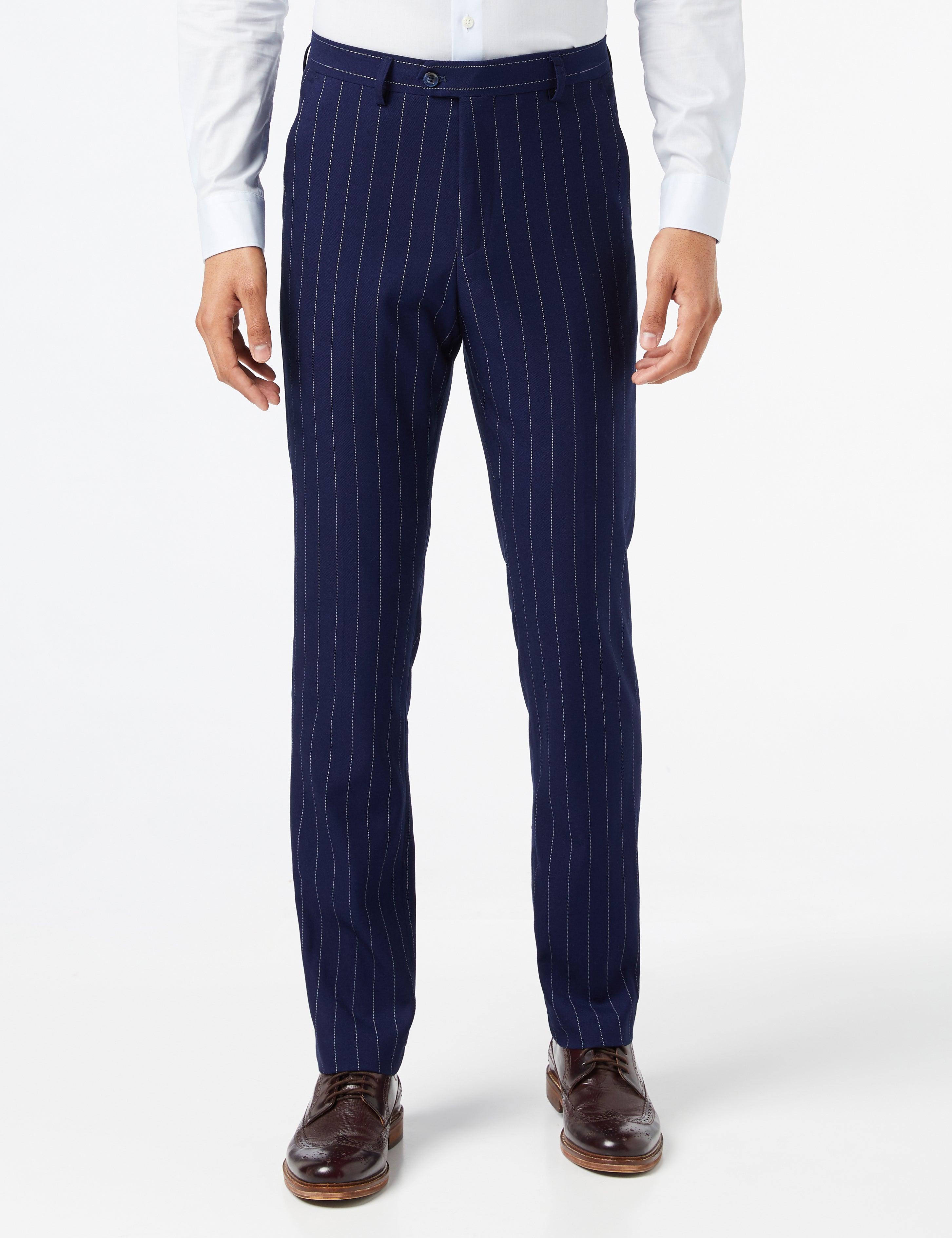 NAVY PINSTRIPE DOUBLE BREASTED SUIT