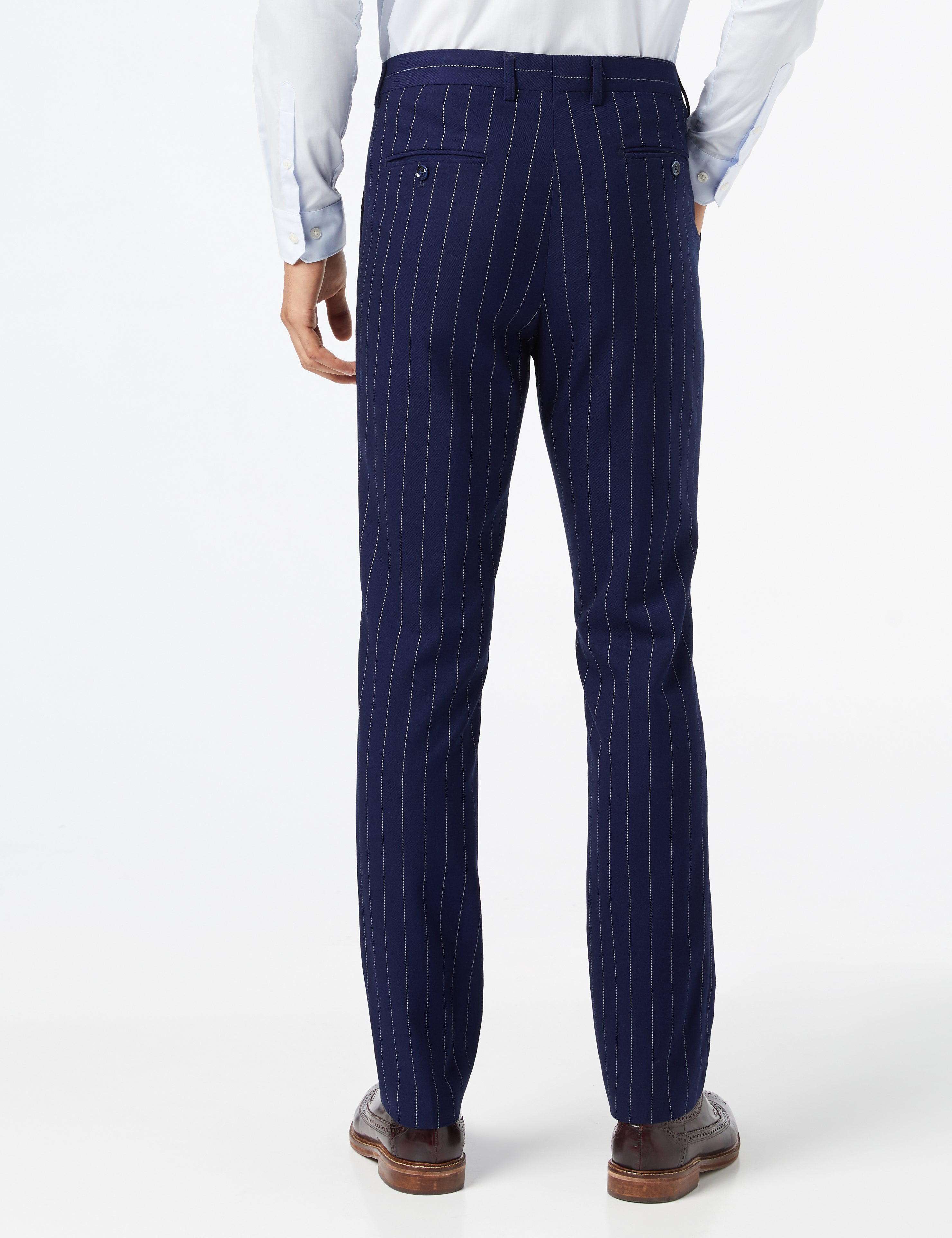 NAVY PINSTRIPE DOUBLE BREASTED SUIT