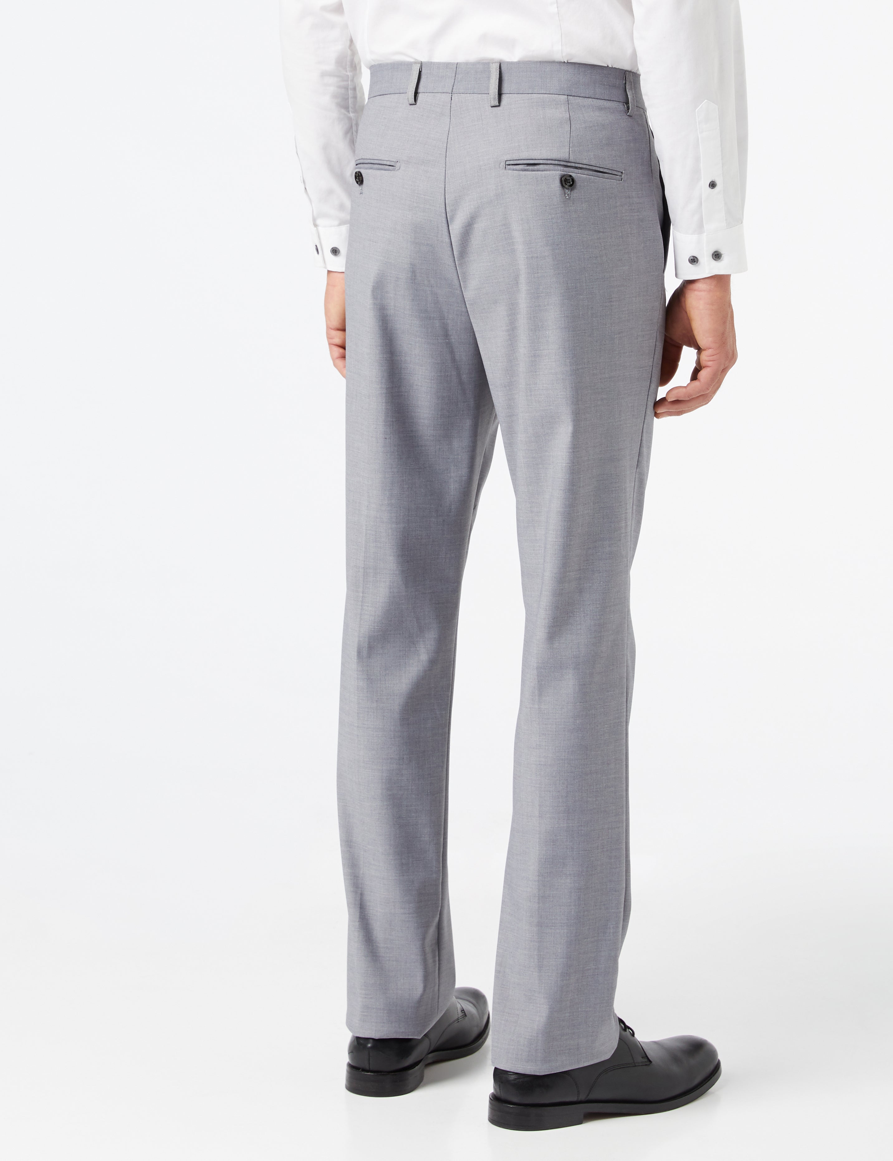 GRAHAM - GREY PLAIN TROUSERS