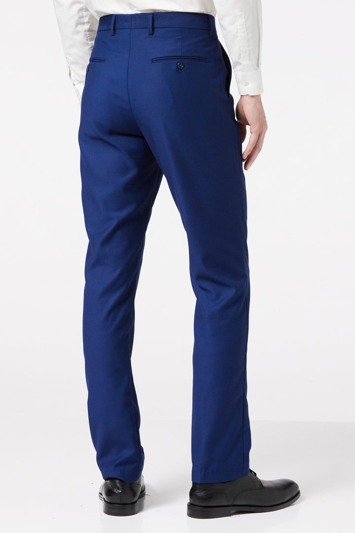 Men'S Indigo ~ Bright Blue 3 Piece Executive Suit - Narrow Leg Pants
