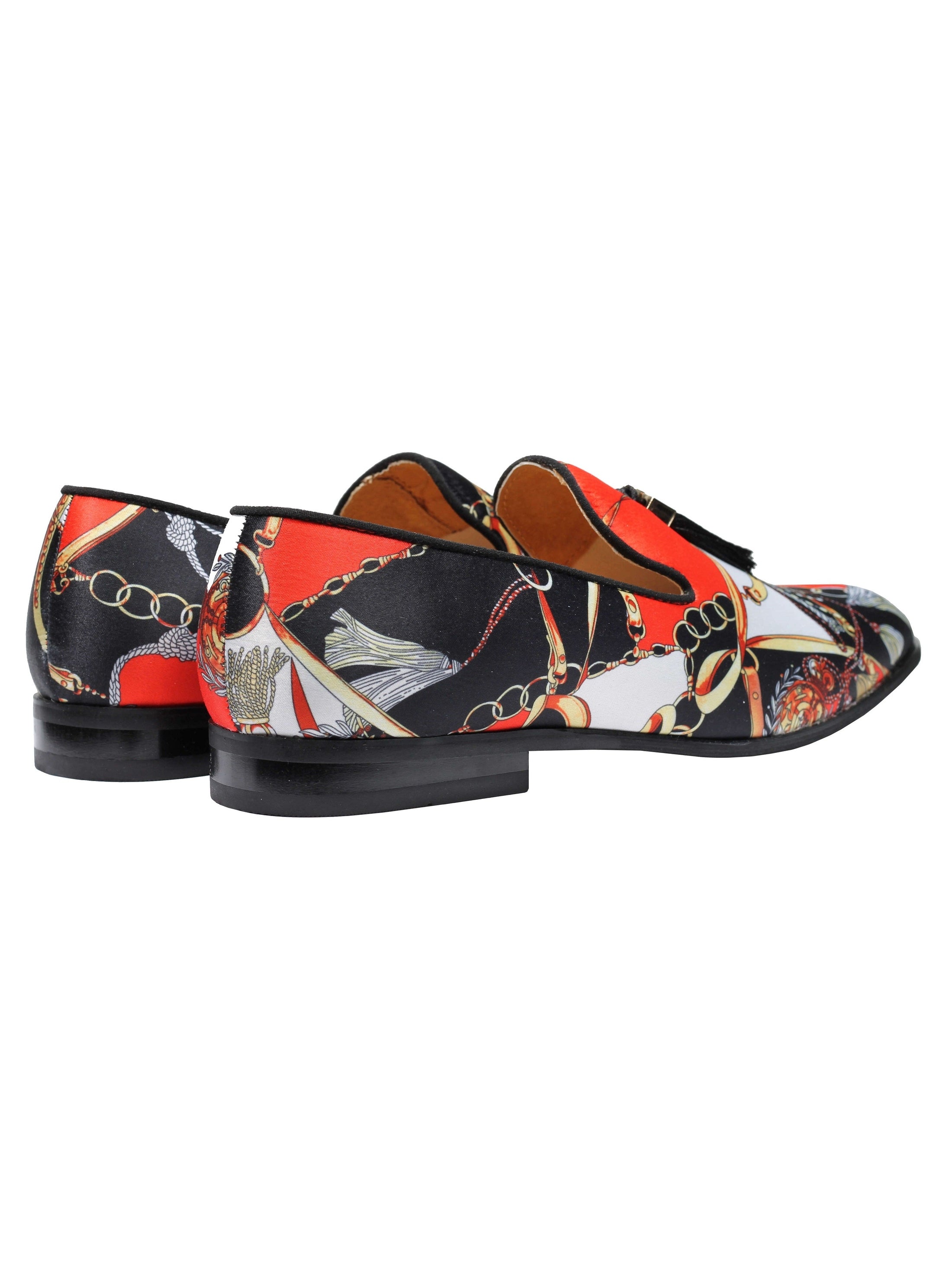 Mocassins à pampilles en brocart
