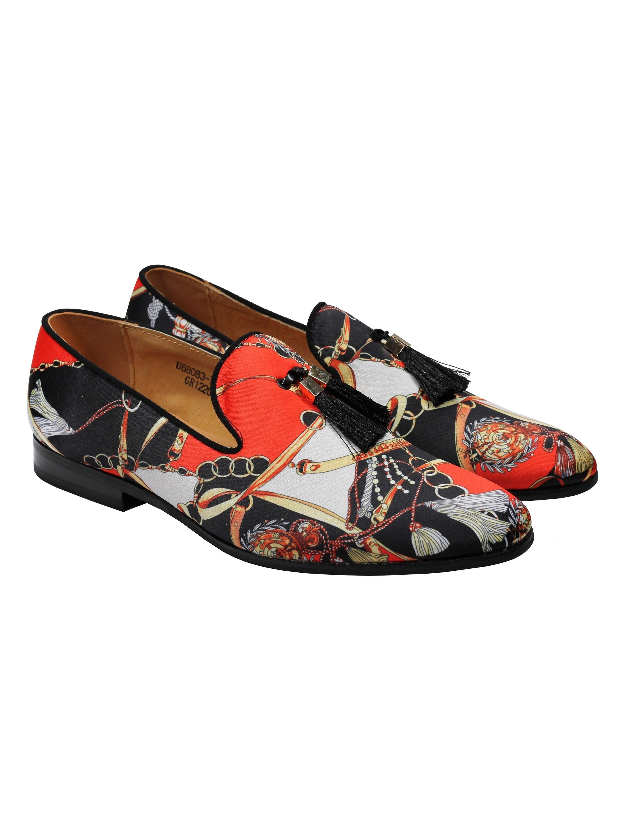 Mocassins à pampilles en brocart