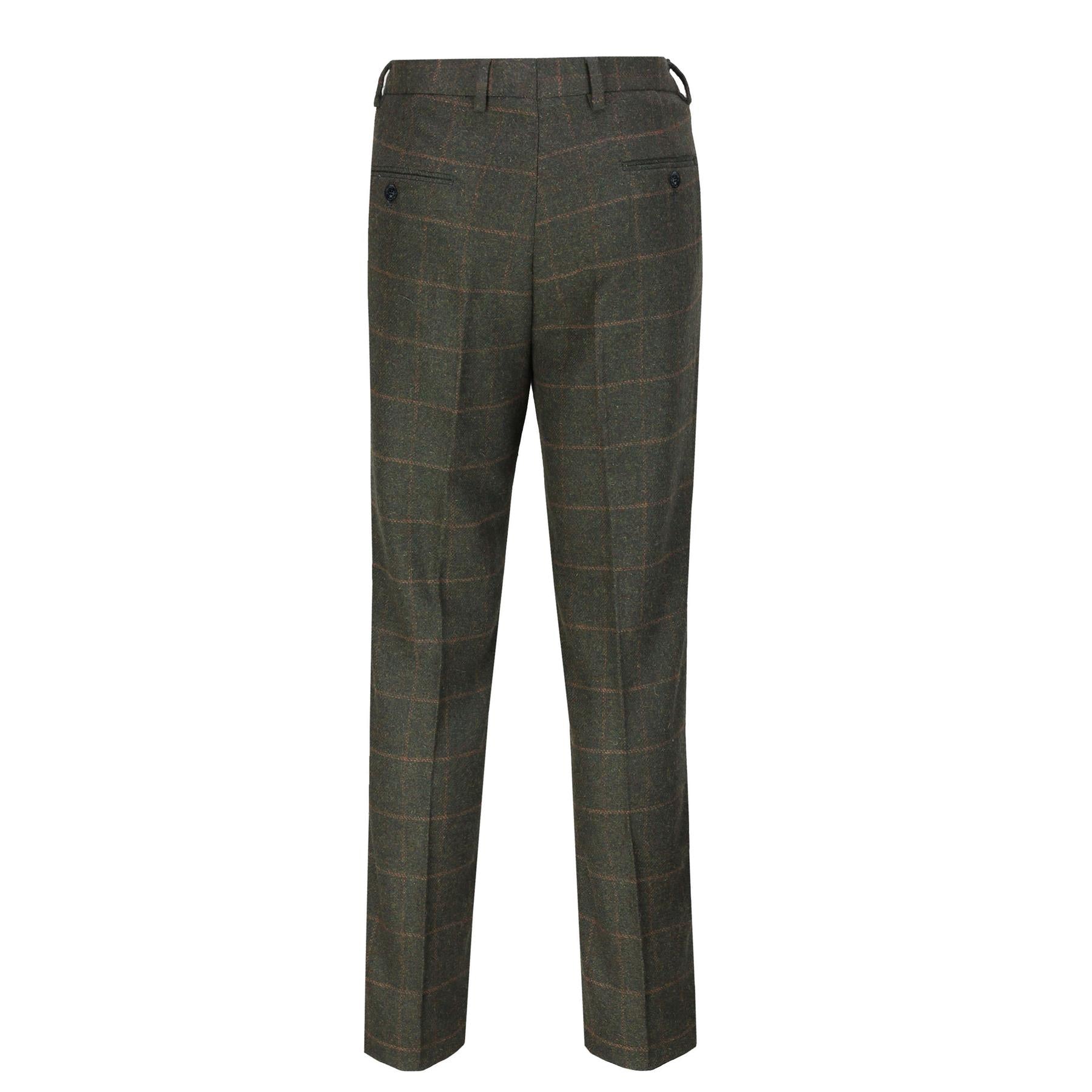 Green Tweed Check Suit Trouser