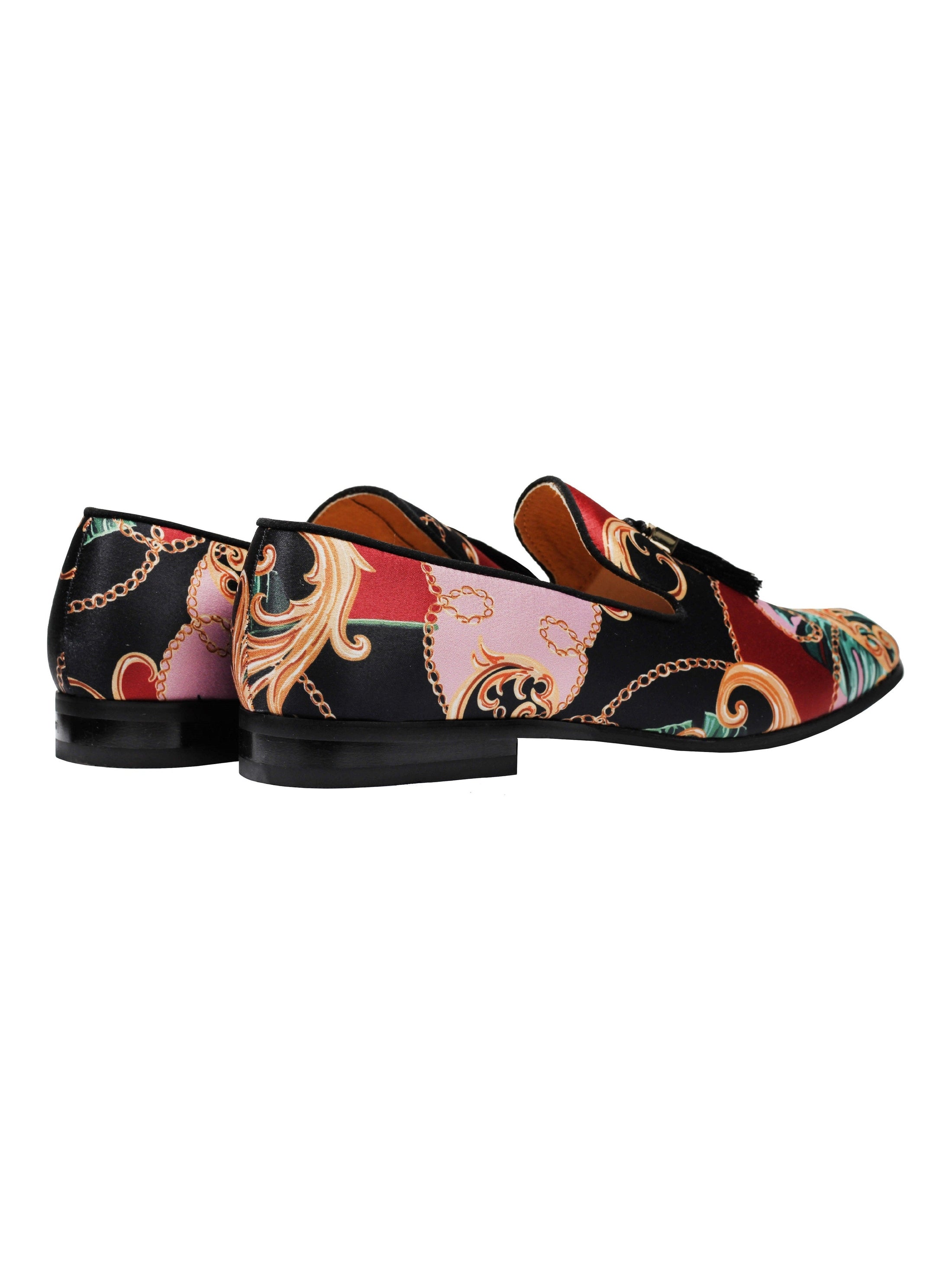 Mocassins à pampilles en brocart