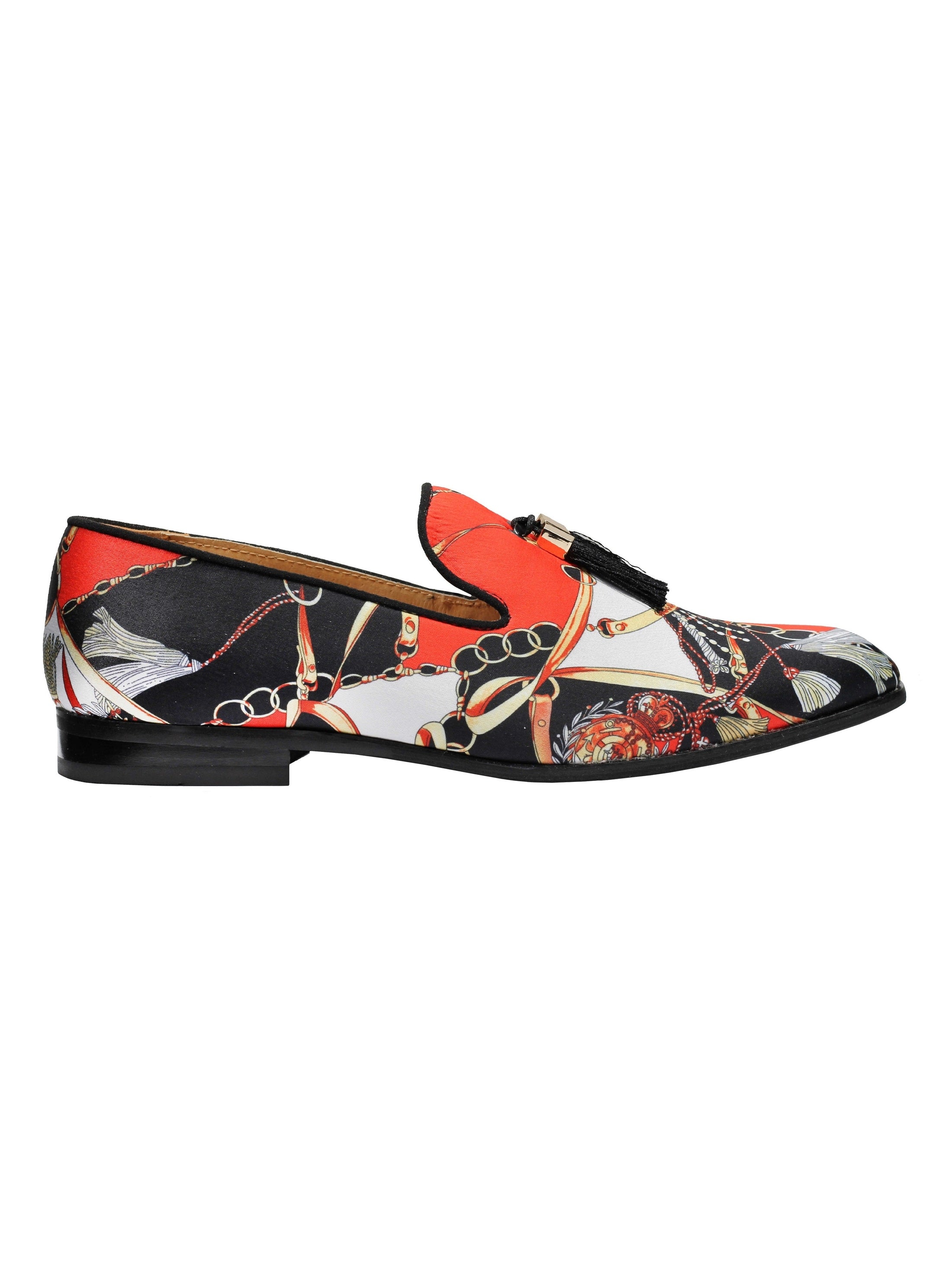 Mocassins à pampilles en brocart